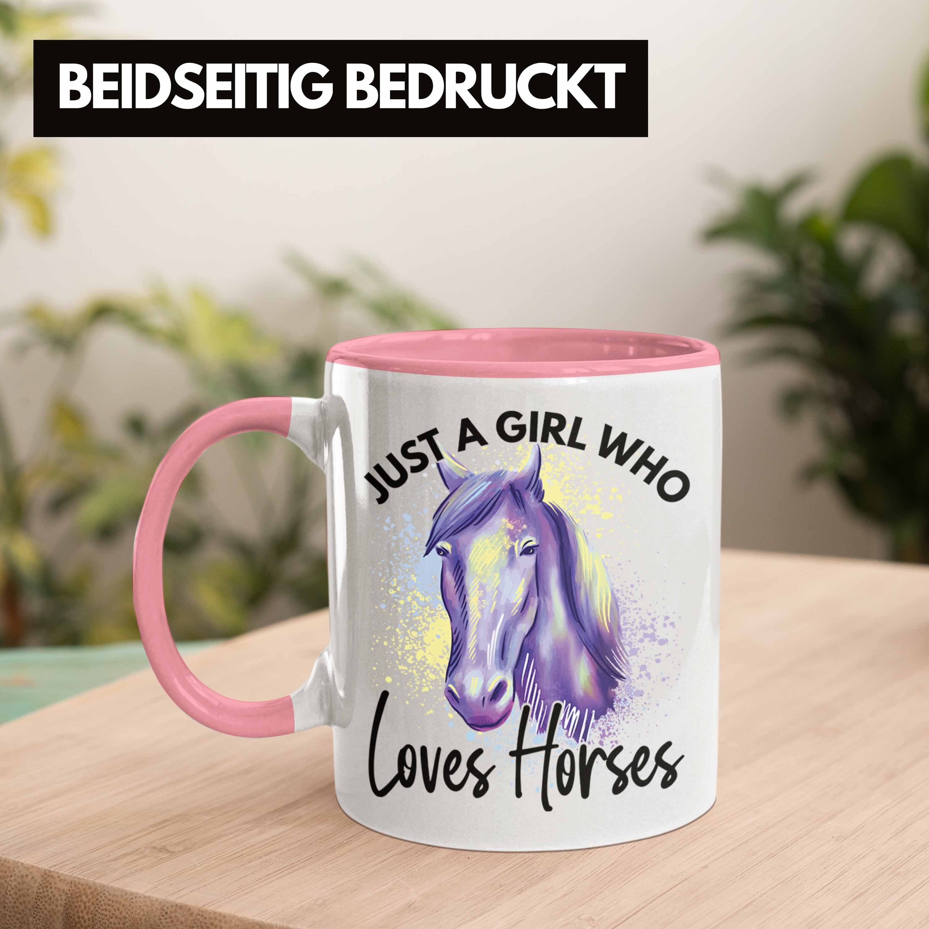 A Horses Reiterin Just Tasse Pferde Sprüche Pferde Lustige Trendation Girl Rosa Who - Reiter Loves Tasse Geschenkidee Trendation Geschenk Mädchen