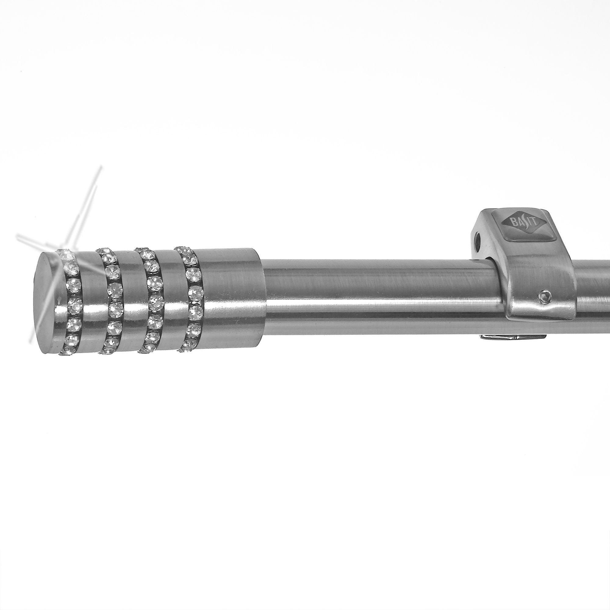 BASIT Gardinenstange Edelstahloptik 20mm mit Wandträgern günstig online kaufen
