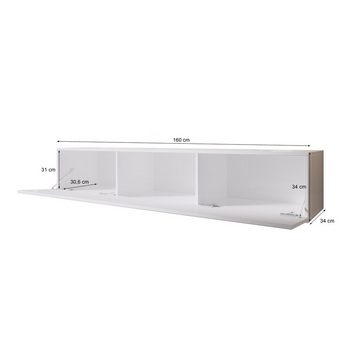 Furnix TV-Schrank Hängeboard ZIBO Lowboard 160 cm breit B160 x T40 x H34