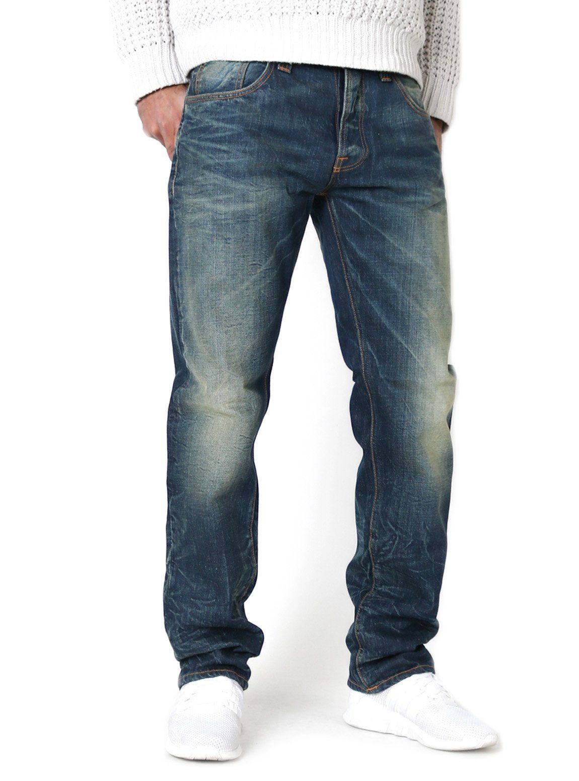 Nudie Jeans Tapered-fit-Jeans Herren Used Look Hose - Sharp Bengt Authentic  Worn online kaufen | OTTO