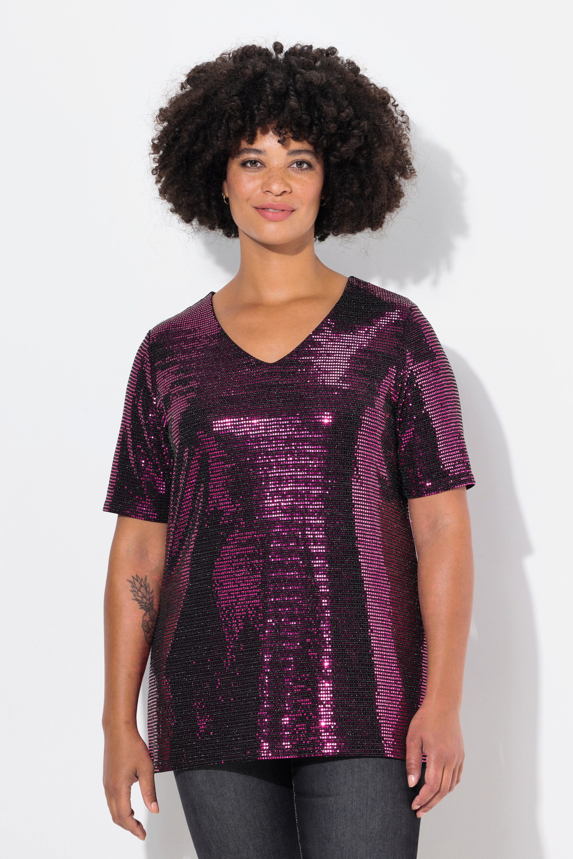 Angel of Style T-Shirt T-Shirt A-Linie Paillettenoptik günstig online kaufen