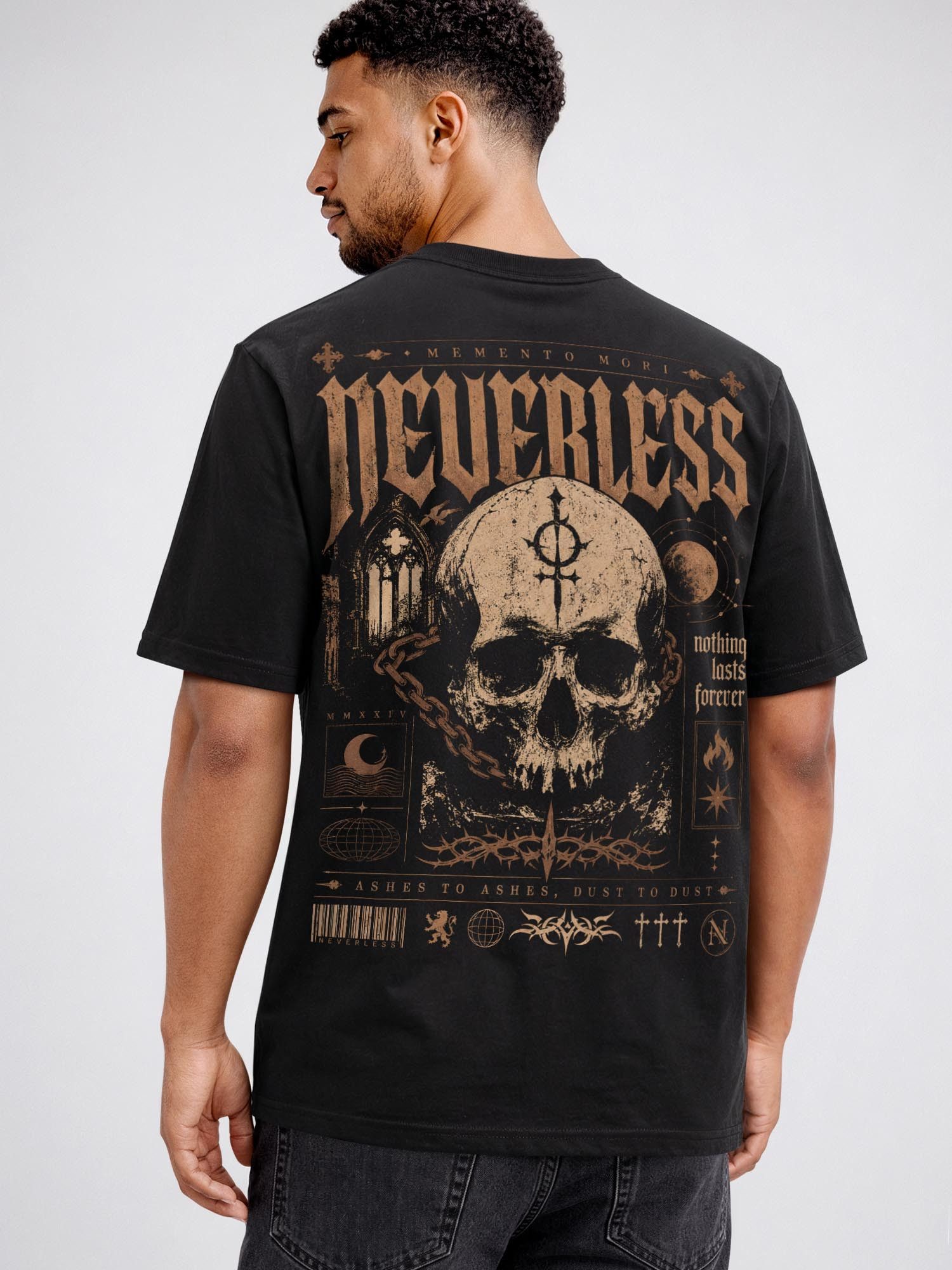 Neverless Oversize-Shirt Herren T-Shirt - Rebel Skull - Oversized Relaxed Fit Printshirt mit Print