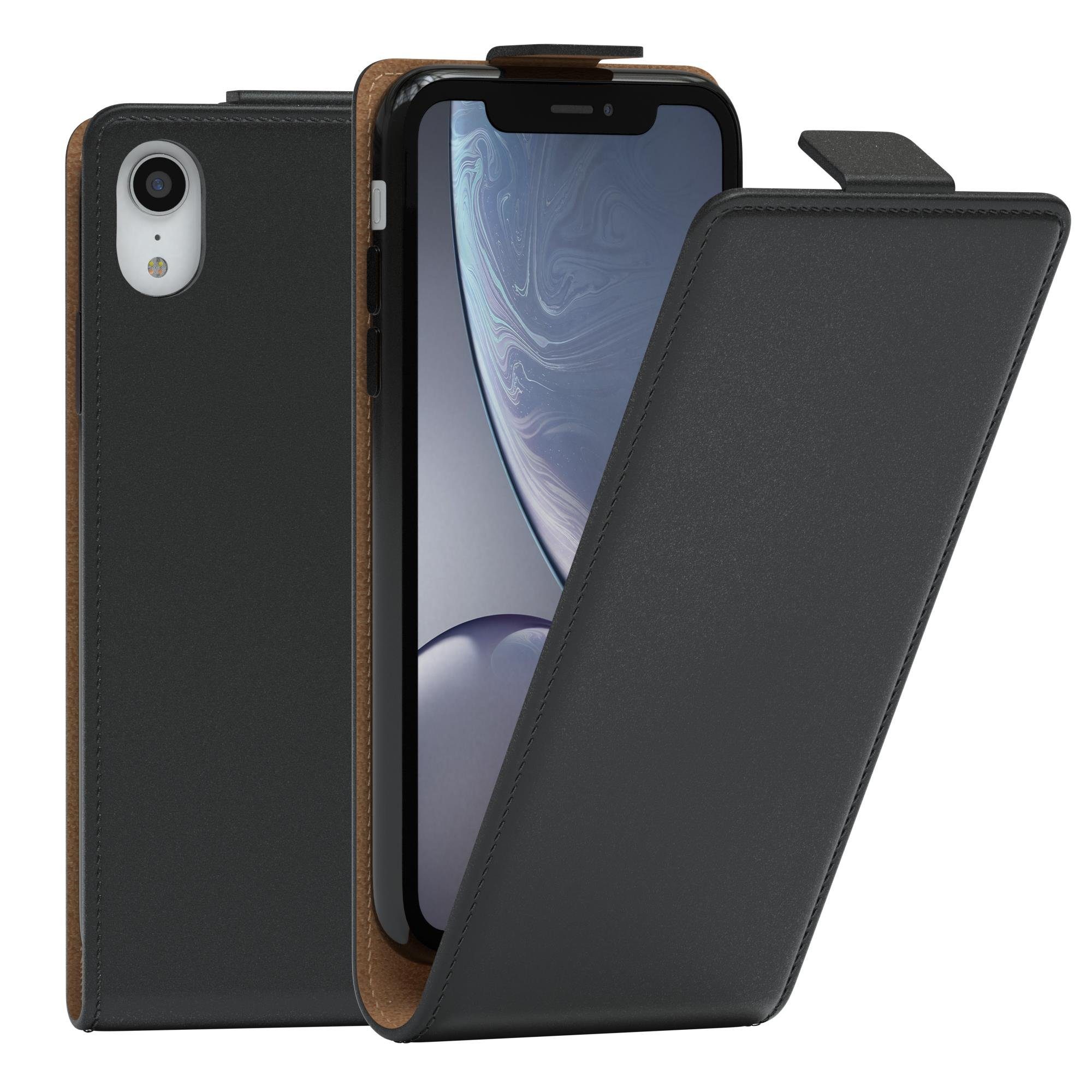 EAZY CASE Handyhülle Flipcase für Apple iPhone XR 6,1 Zoll, Tasche Klapphülle Handytasche zum Aufklappen Etui Kunstleder Schwarz