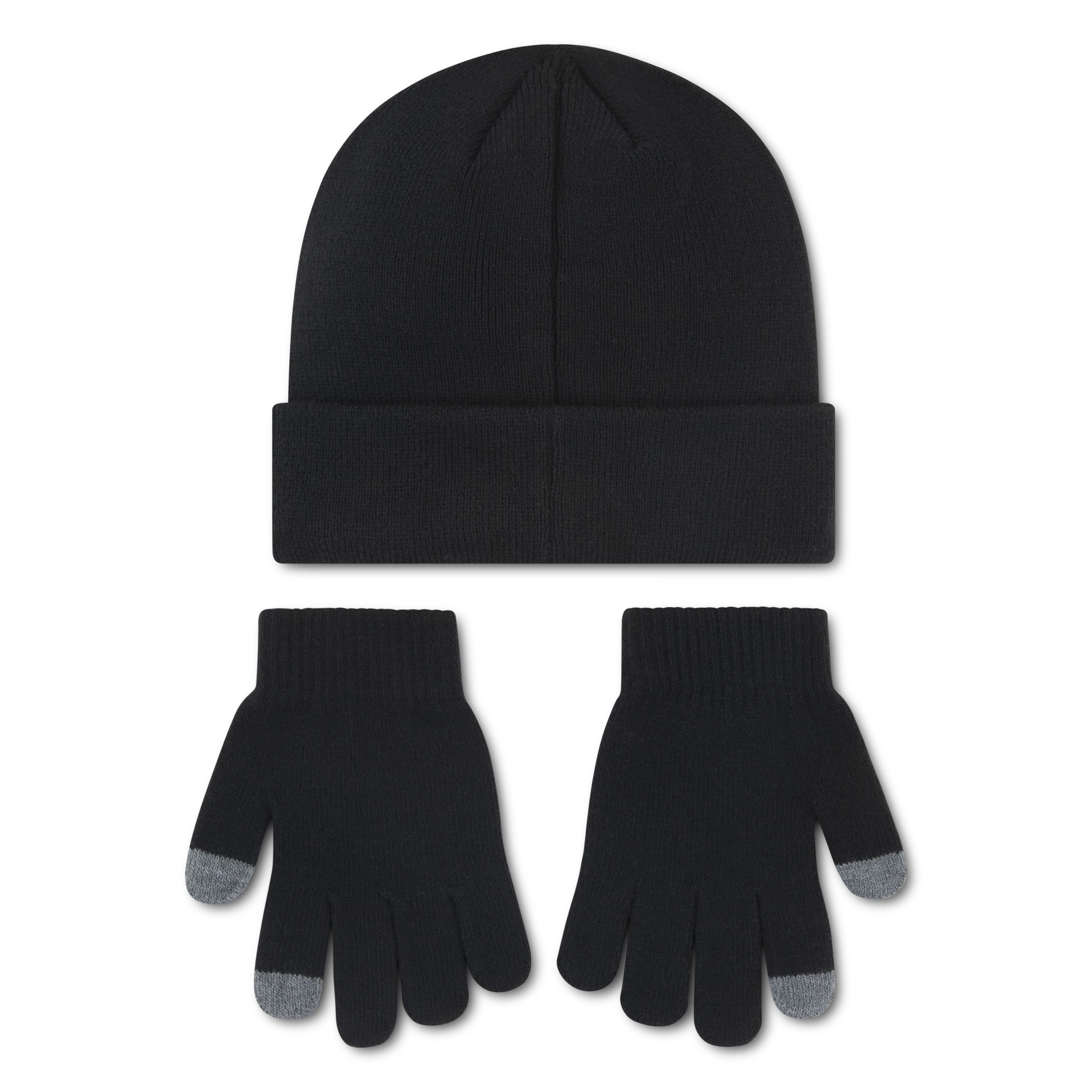 Jordan Beanie JAN JORDAN ESSENTIALS BEANIE S (2-St) für Kinder, 2-teiliges Set, mit Logostickerei, unifarbene Optik