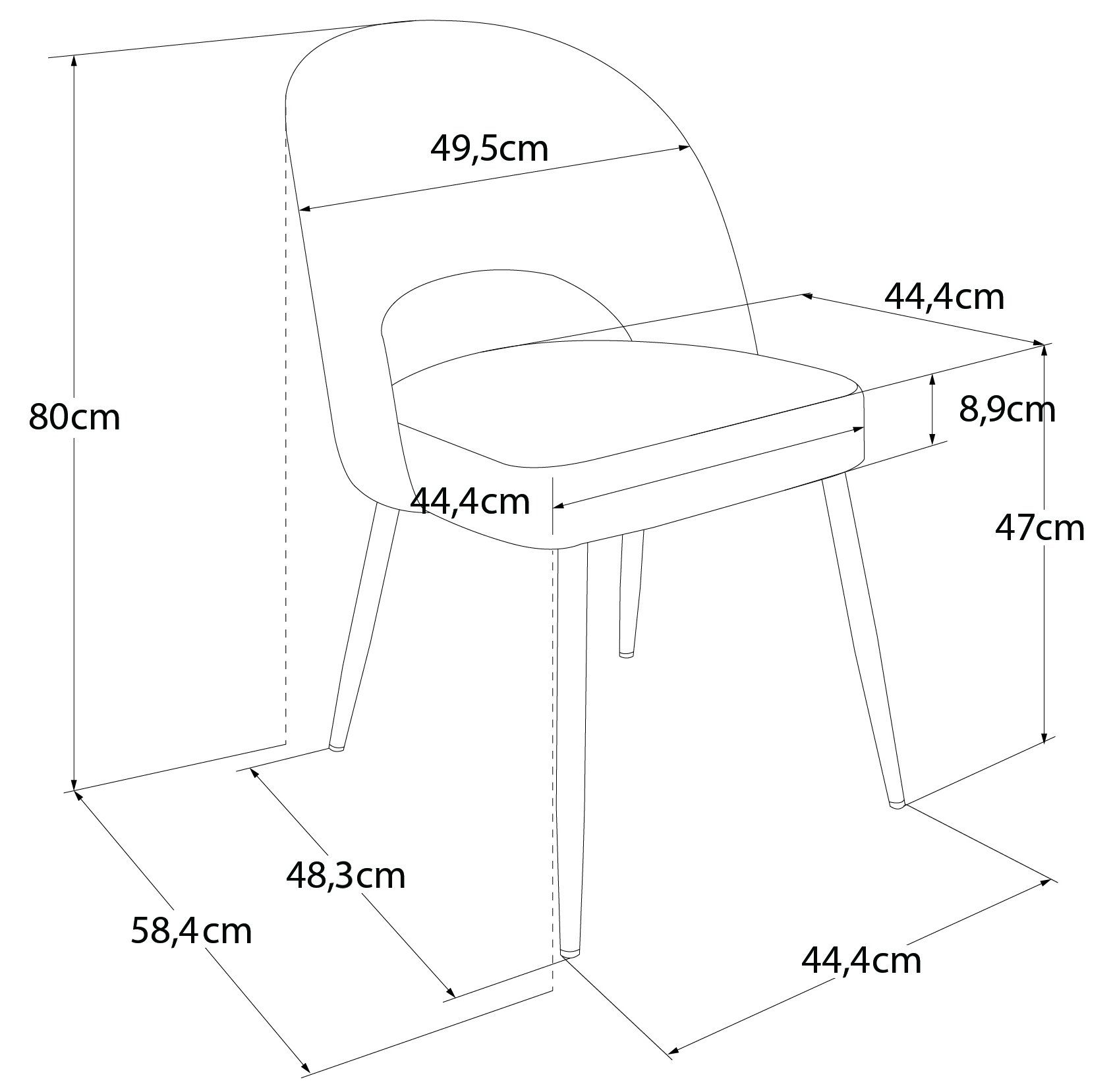 CosmoLiving by Cosmopolitan erhältlich, Sitzhöhe Alexi Metallgestell, St), cm (1 Esszimmerstuhl verschiedene 46 altrosa Farbvarianten