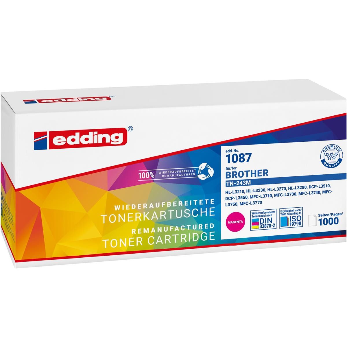 edding Tonerkartusche edding Toner 18-1087 wie Brother TN-243M magenta