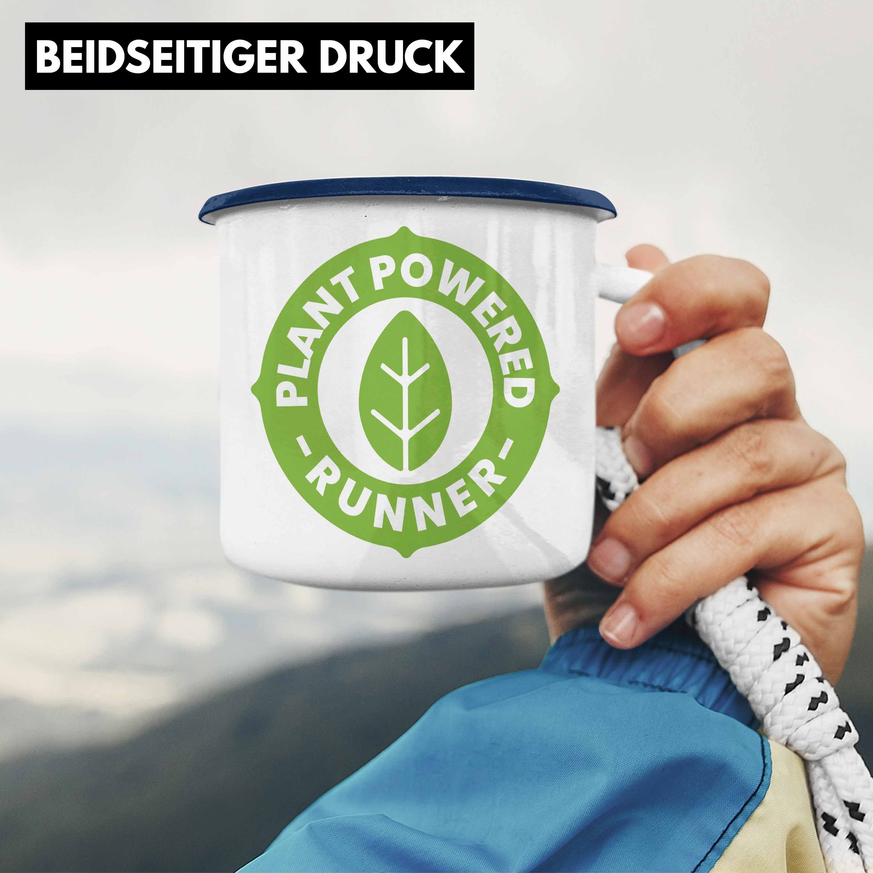 Blau Vegetarier Geschenk Lustige Tasse Lustig für Geschenkidee und Trendation Emaille Geschenkbox - Geschenkset Veganer Thermotasse Tasse Trendation Emaille