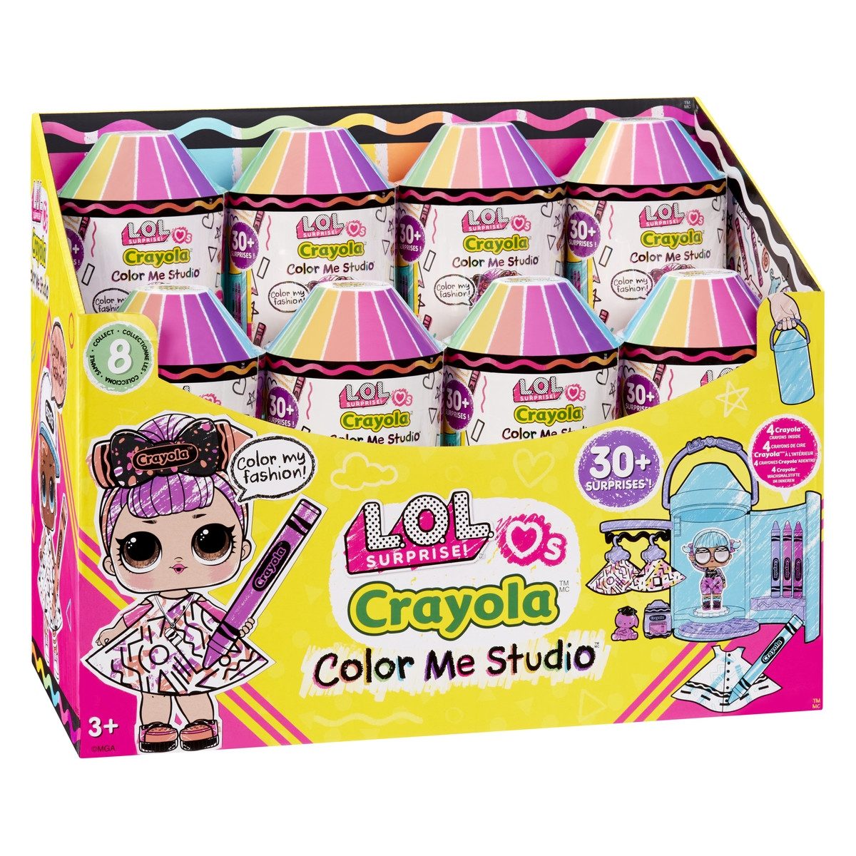 L.O.L. SURPRISE! Spielfigur L.O.L. Surprise! Sammelpuppe Loves CRAYOLA Color Me Studio Asst PDQ