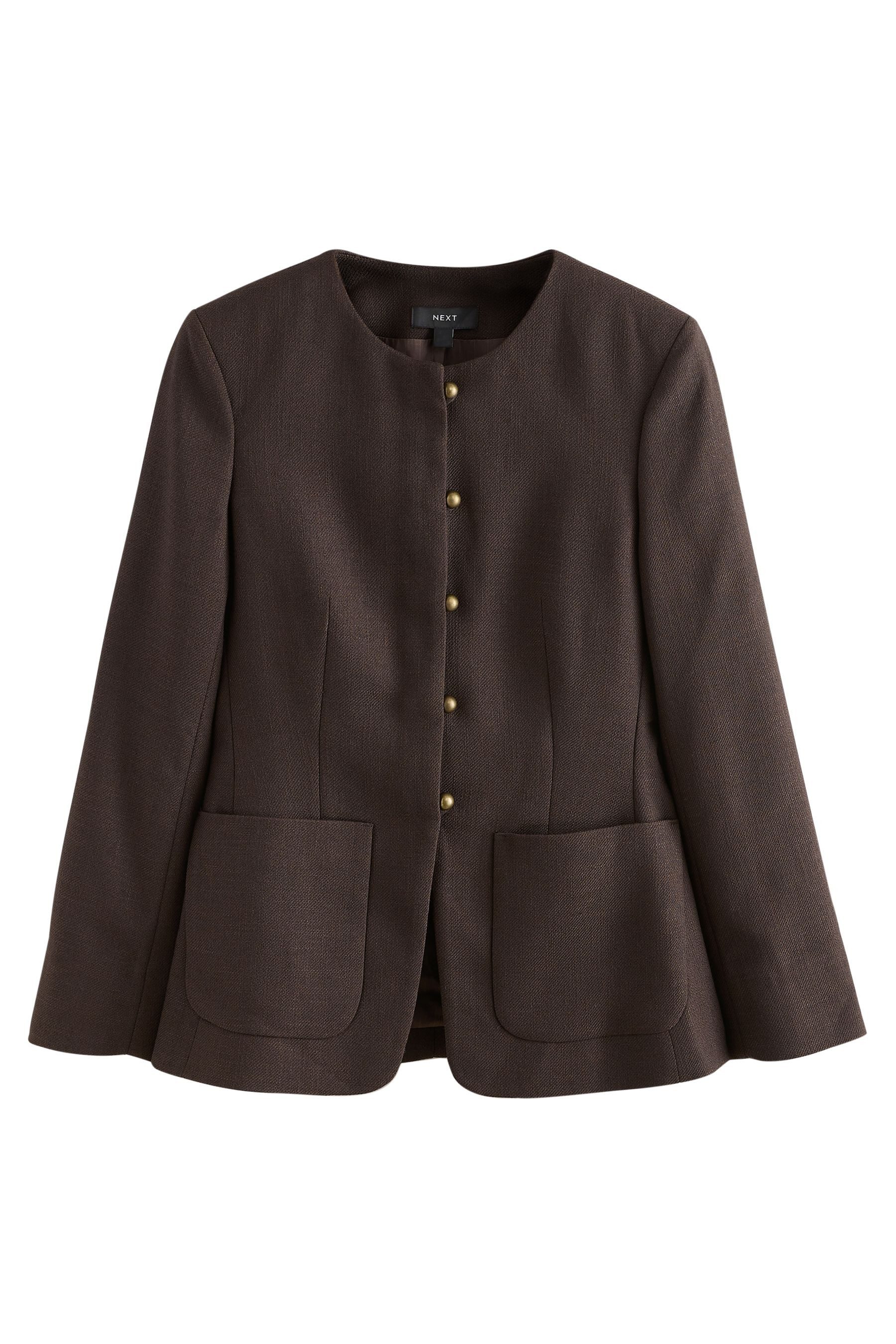 Next Jackenblazer Kragenloser, körpernaher Blazer (1-tlg)