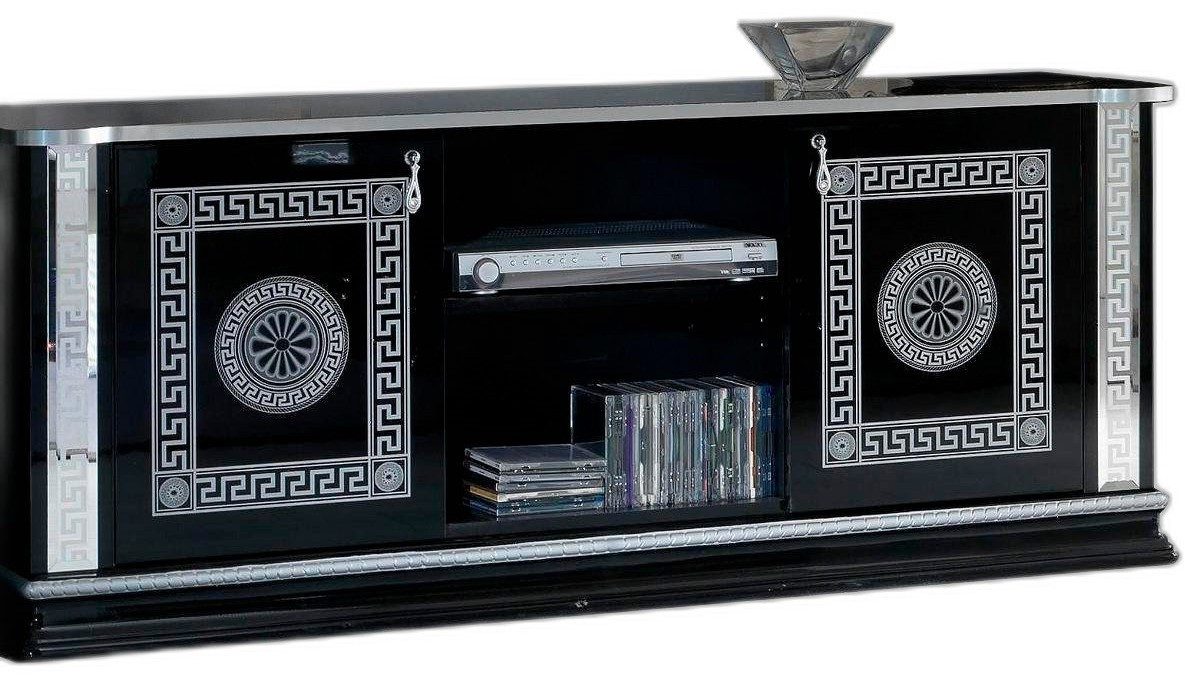 Xlmoebel Sideboard Schwarzer TV Tisch aus Holz mit modernem Design (1 St., TV-Tisch), Hergestellt in Europa