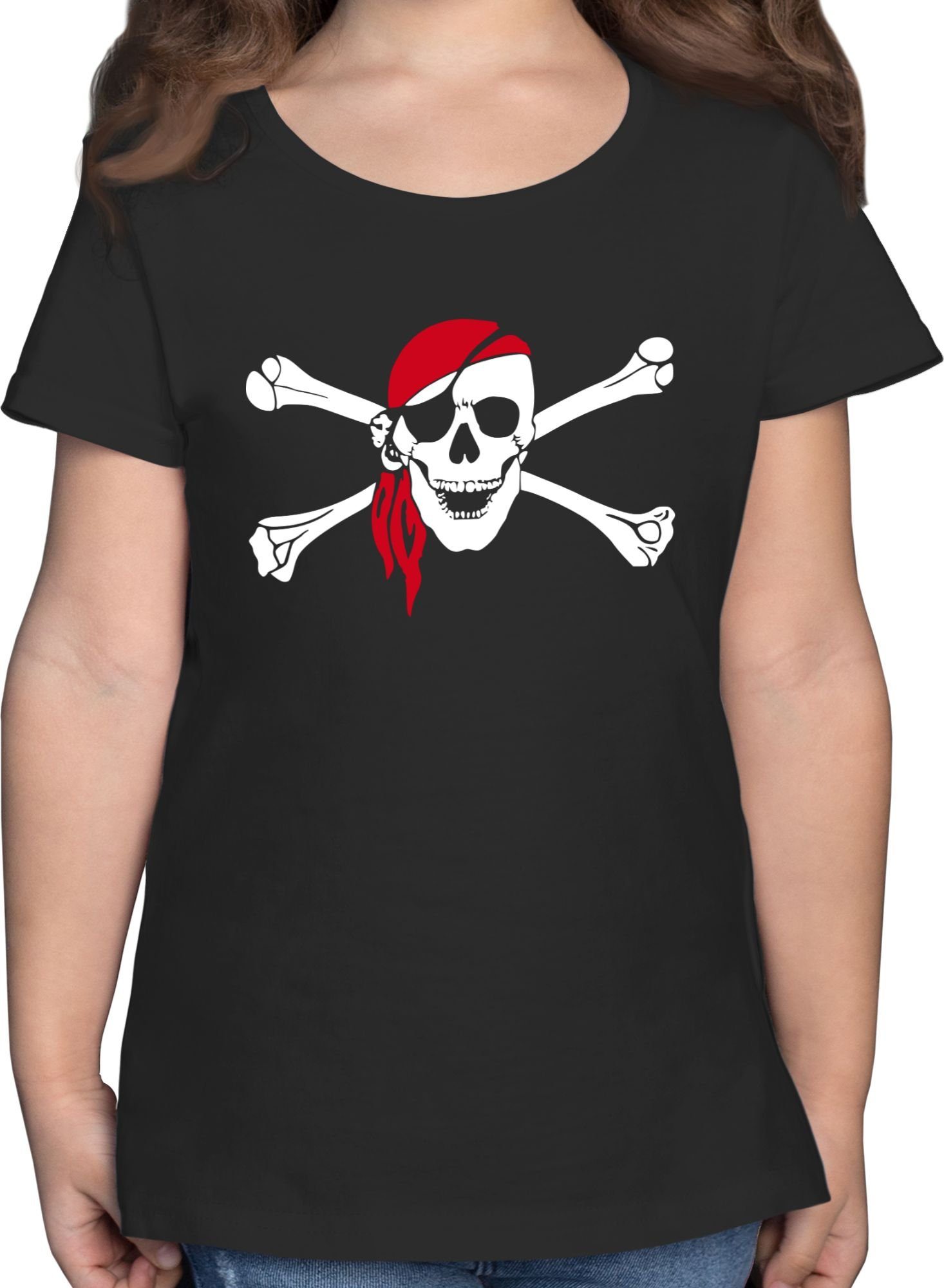Shirtracer T-Shirt Totenkopf Pirat Kopftuch Kindermotive 1 Schwarz
