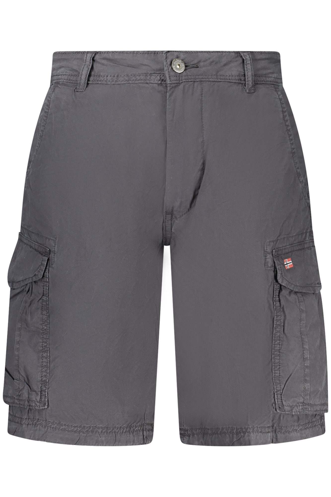Napapijri 5-Pocket-Hose Herren Bermuda-Shorts Schwarz mit Stickerei und 6 Taschen