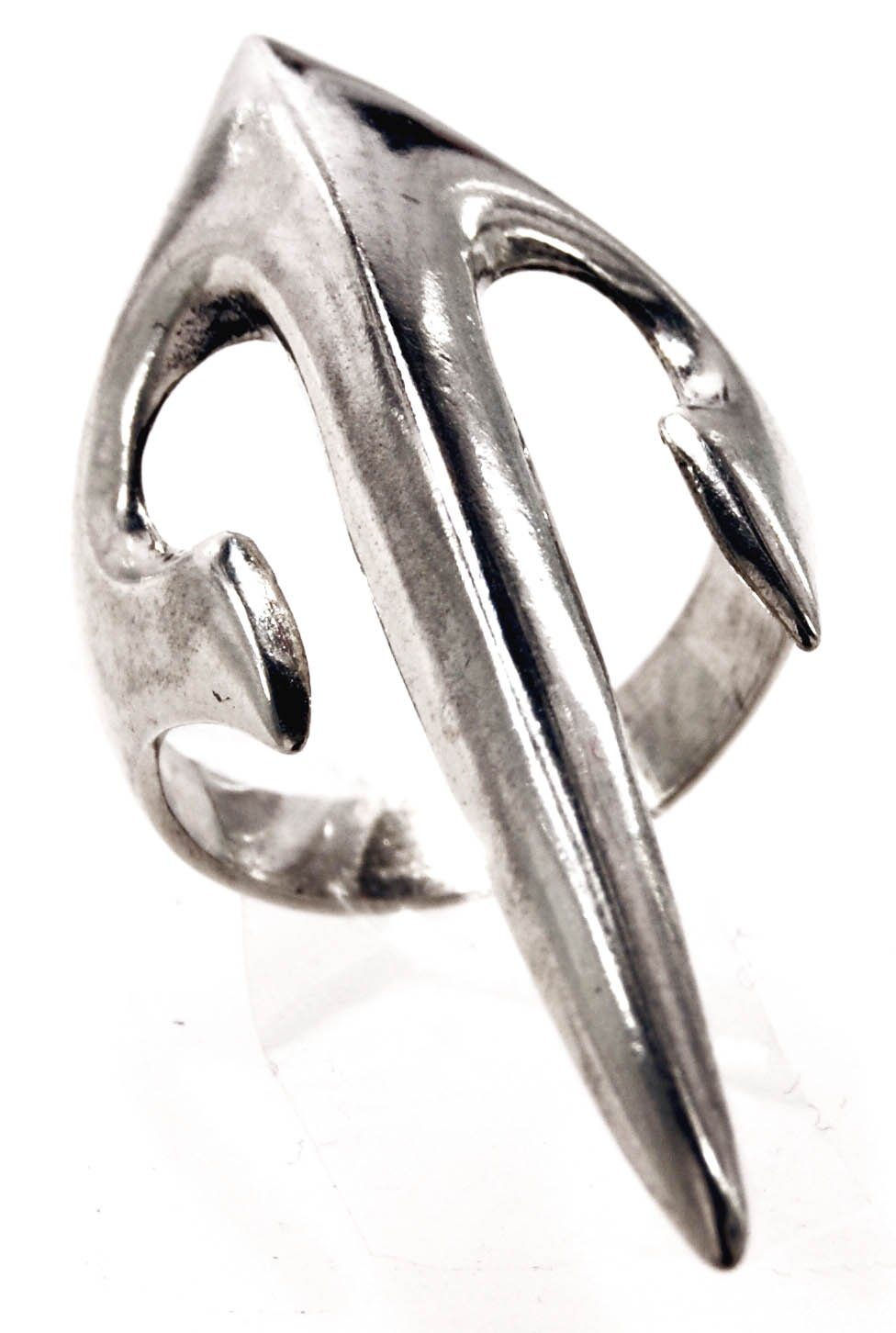 Kiss of Leather Silberring Ring mit langer Spitze, Gr. 54-72 (kr15) - Silber