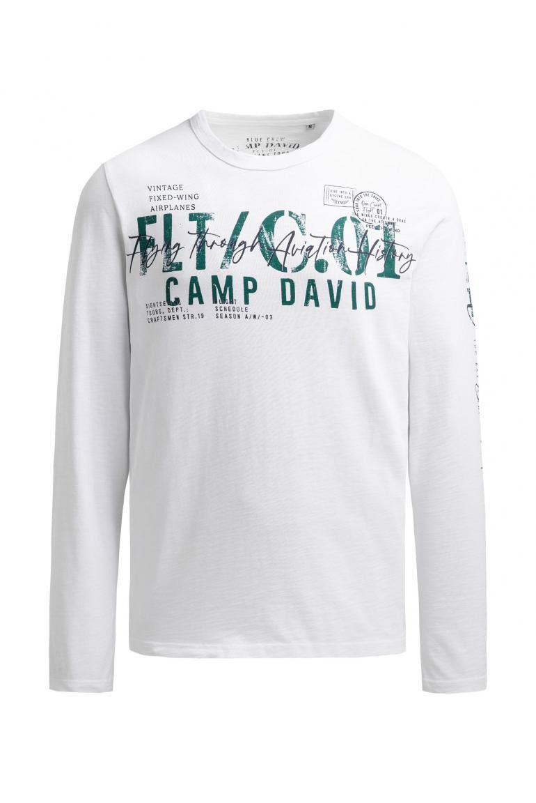 CAMP DAVID Langarmshirt mit Used Prints