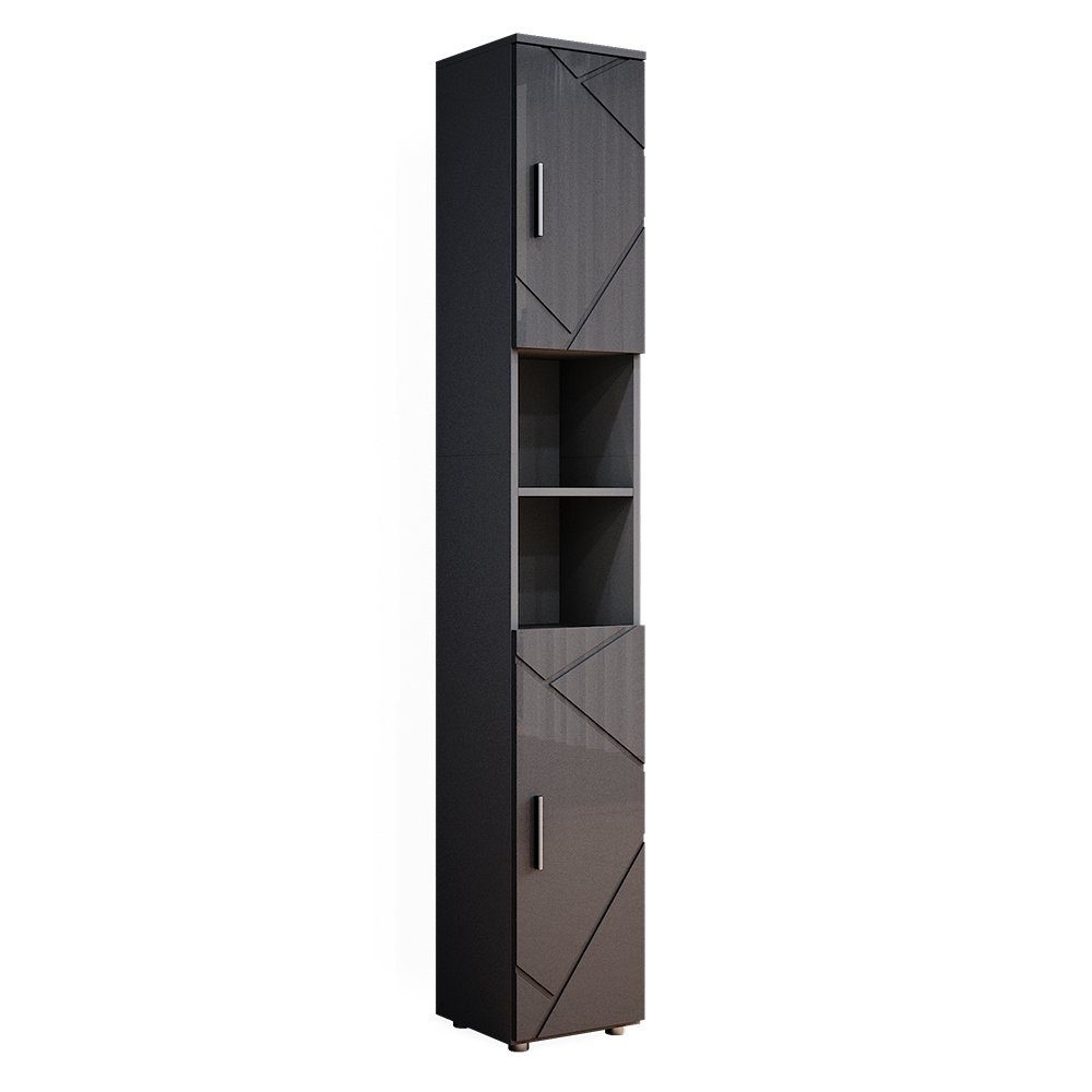 Vicco Badschrank Irma Anthrazit Hochglanz 30 x 192 cm günstig online kaufen