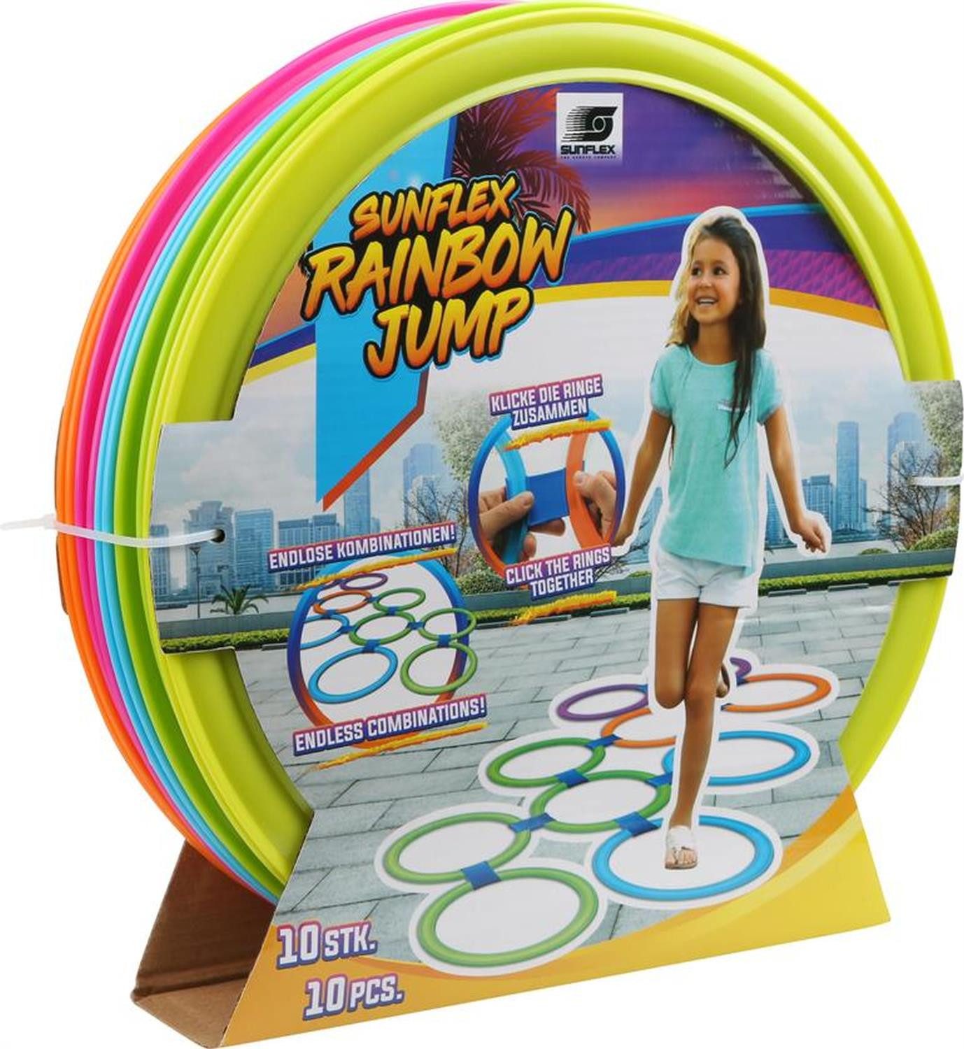 Sunflex Lernspielzeug Rainbow Jump, Lern-und Kreativspiel Geschicklichkeitsspiel Indoor Outdoor