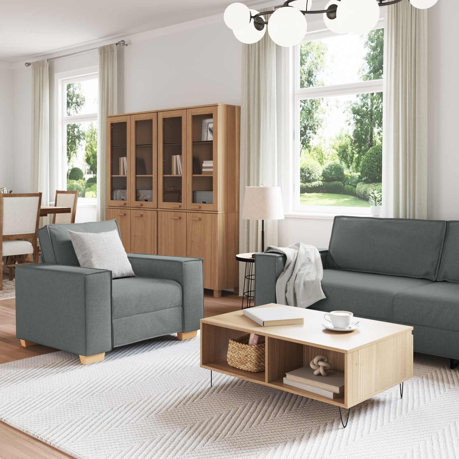 vidaXL Sofa Sofa 3 pcs Dunkelgrau günstig online kaufen