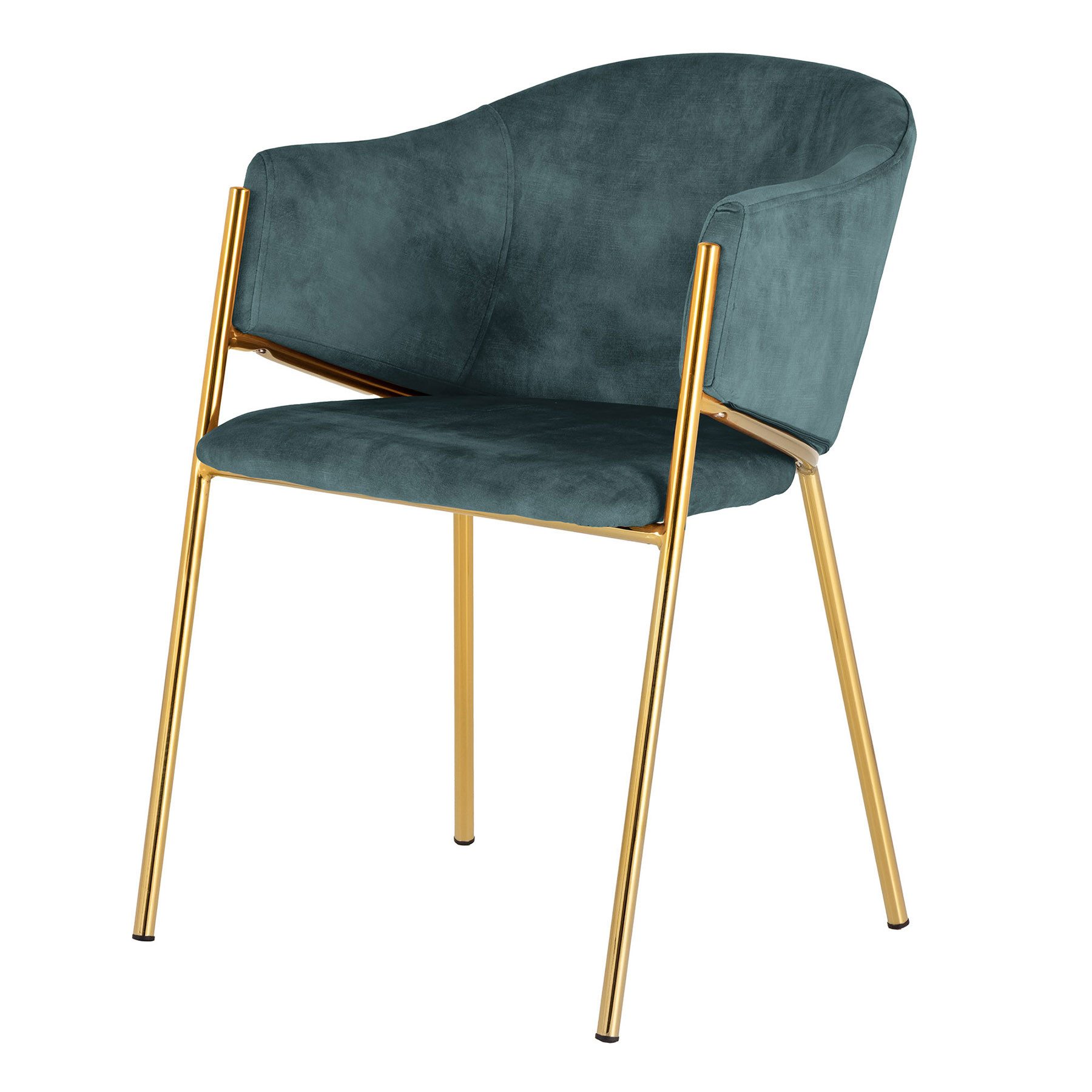 riess-ambiente Esszimmerstuhl NOBLESSE petrol / gold - Samt, Metallgestell, günstig online kaufen