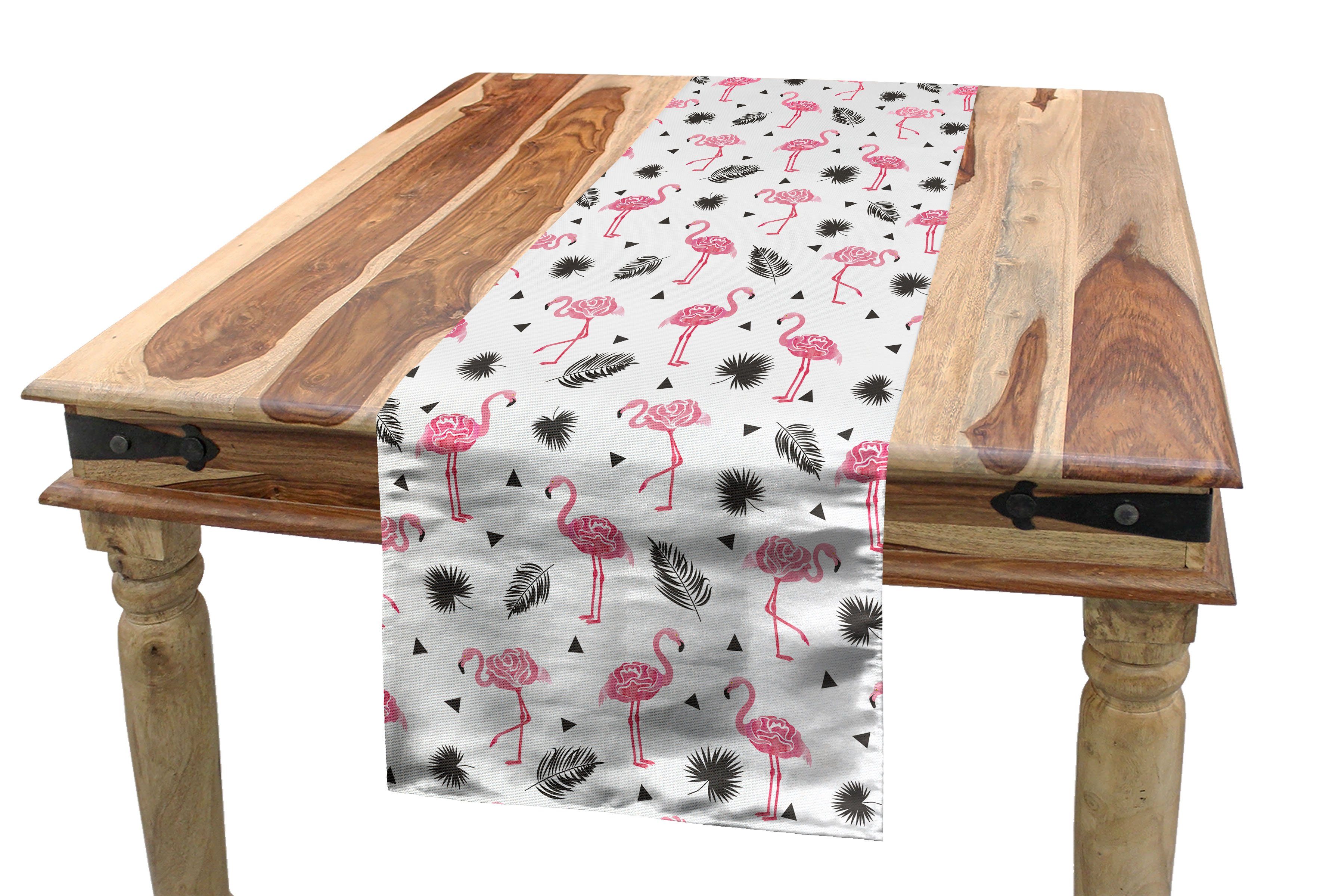 Abakuhaus Tischläufer Esszimmer Küche Rechteckiger Dekorativer Tischläufer, Flamingo Aquarell-Kunst Flamingo