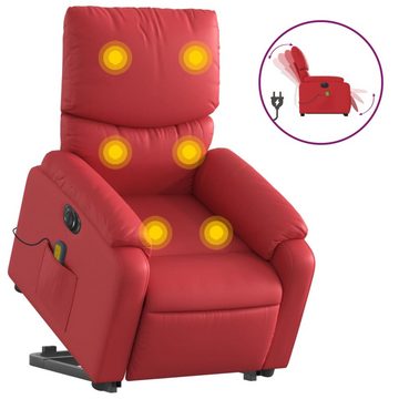 vidaXL Sessel Massagesessel mit Aufstehhilfe Elektrisch Rot Kunstleder (1-St)