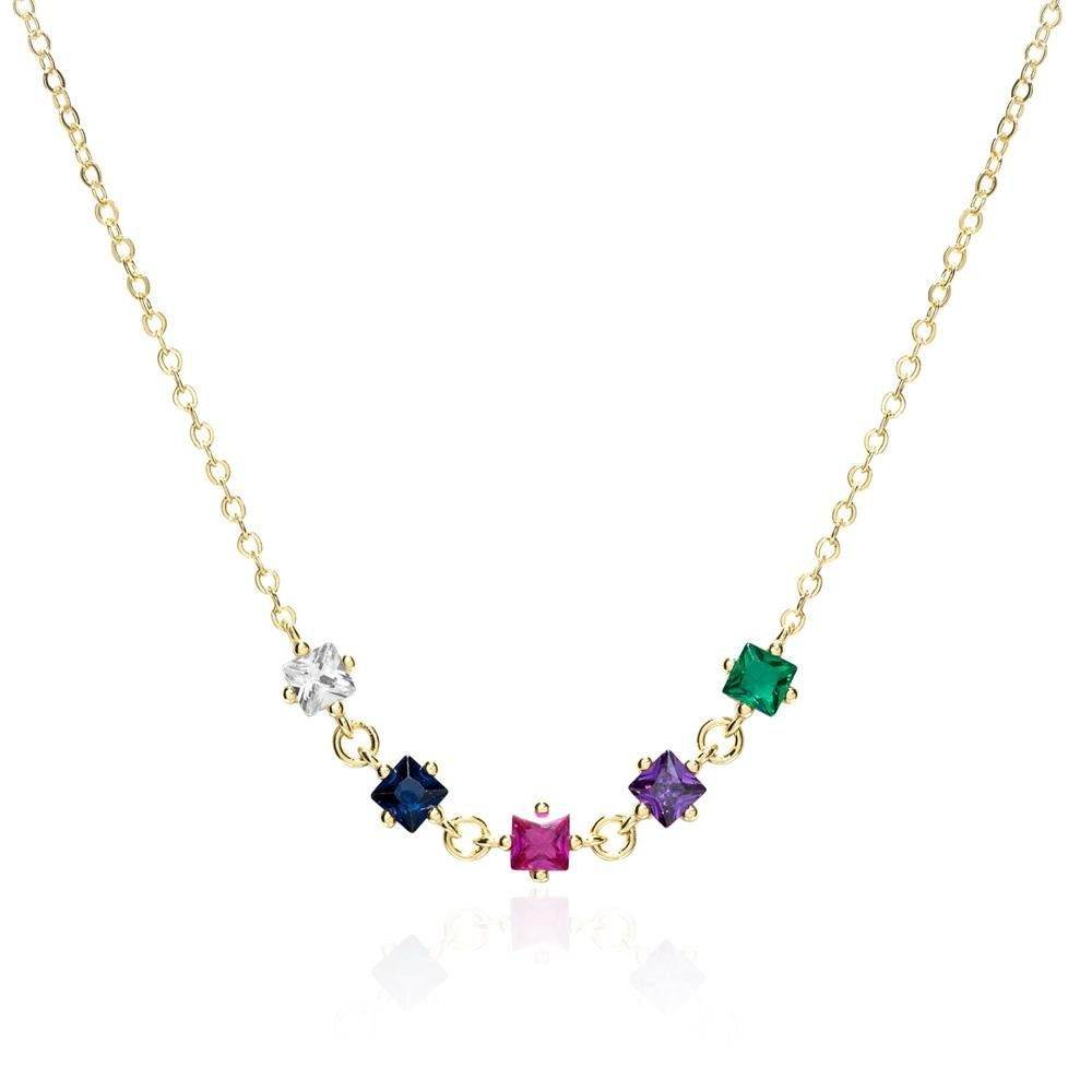 JEWLIX Silberkette Goldene Rainbow Kette aus 925er Silber mit bunten Zirkonia SN0567-G