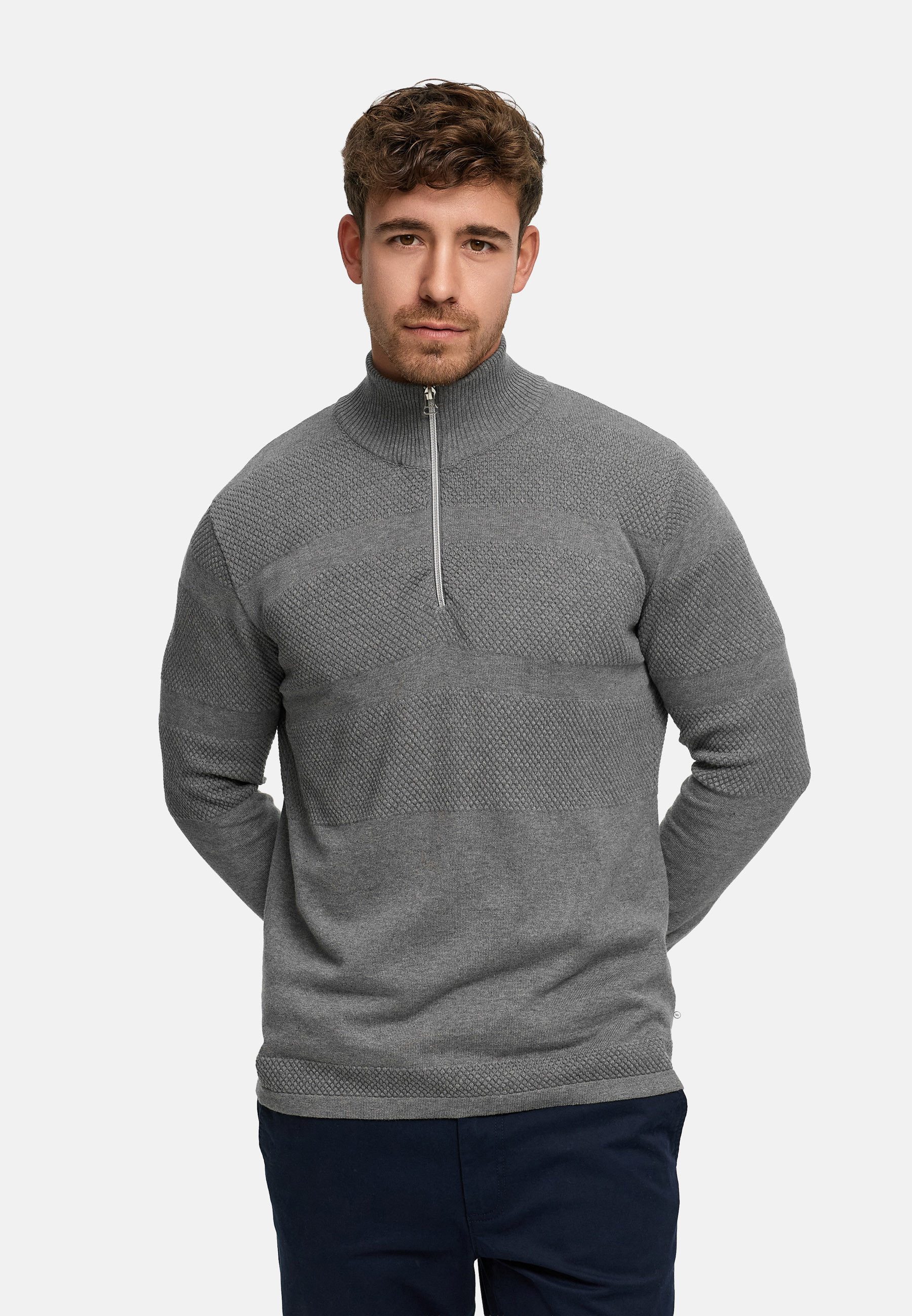 Kronstadt Strickpullover Herren KSHannes Half-Zip Pullover Herrenpullover aus hochwertigem Jaquard-Feinstrick