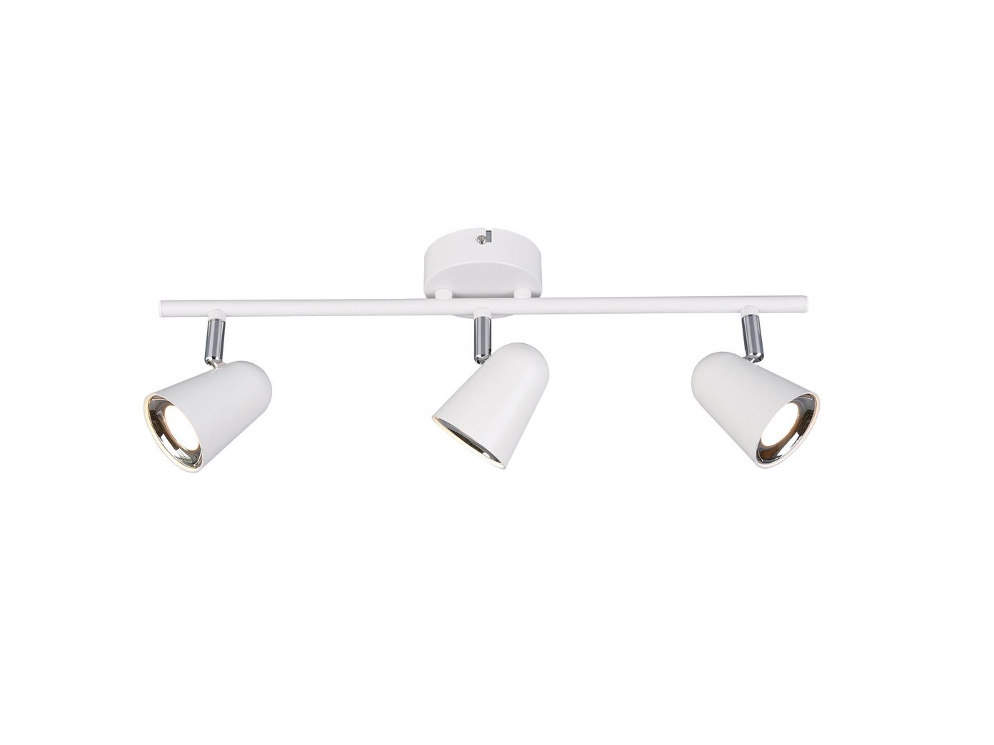 Reality Leuchten LED Deckenstrahler, LED fest integriert, Warmweiß, innen, Deckenleuchte 3 Пятна, Treppenhaus & Jugendzimmer, Weiß B: 48cm