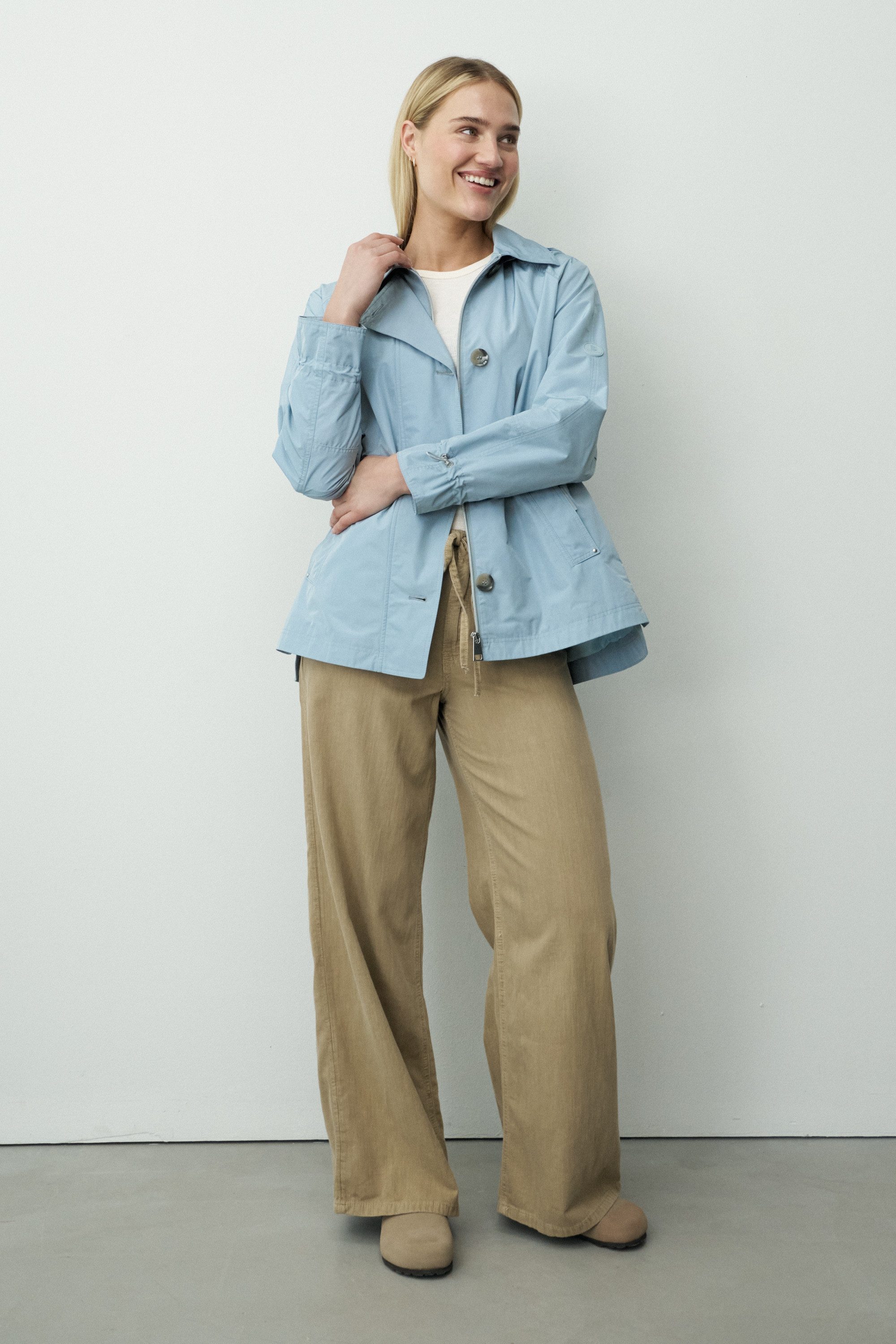 Barbara Lebek Trenchcoat Jacke im Trenchstyle, Frühlingsjacke oder Damenjacke mit Kapuze