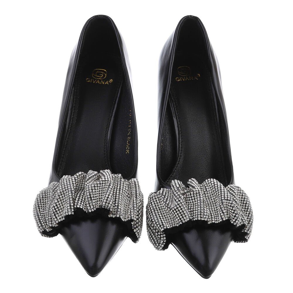 Ital-Design Damen Abendschuhe Party & Clubwear High-Heel-Pumps Pfennig-/Stilettoabsatz High Heel Pumps in Schwarz