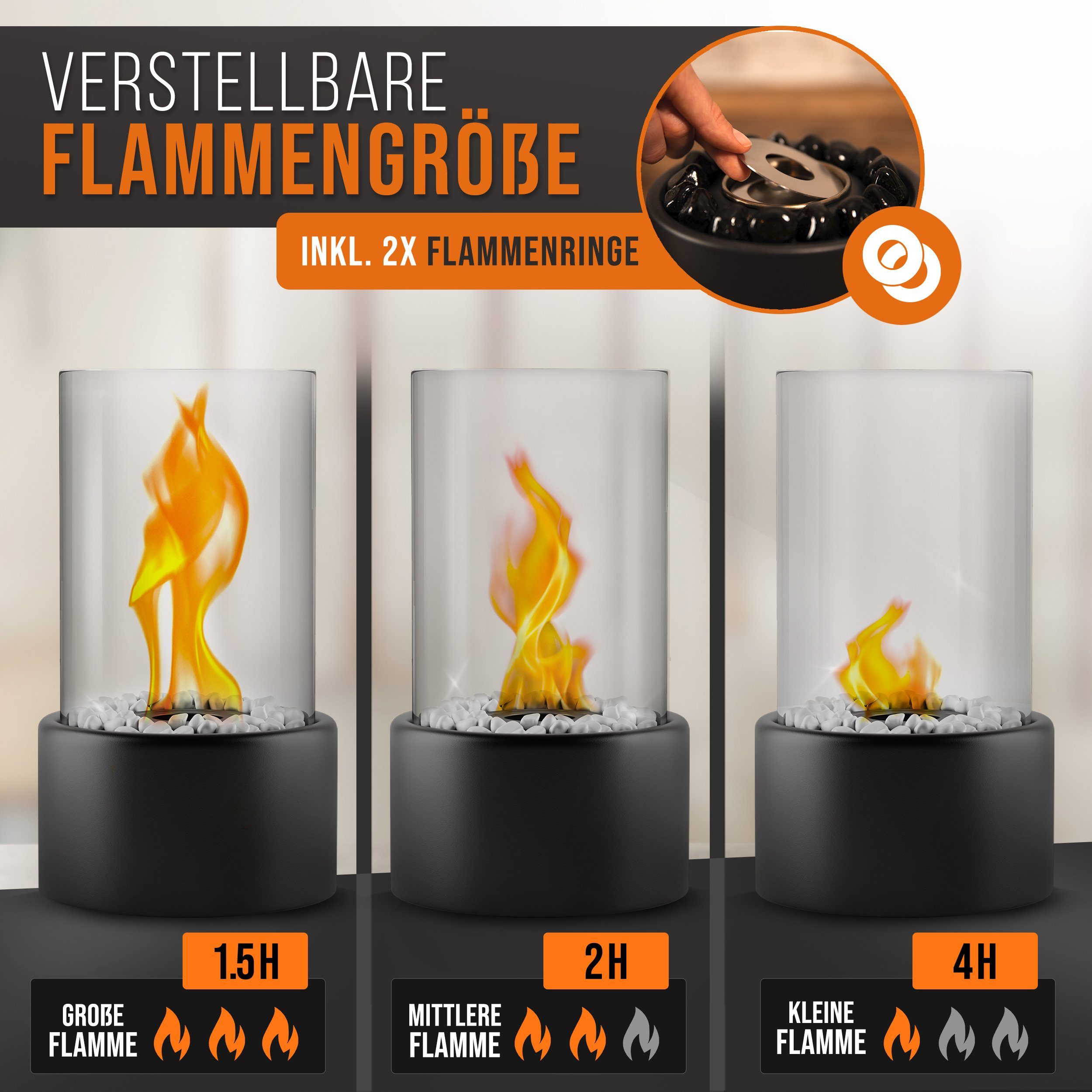 Brennkammern), mit Bioethanol Tischkamin Outdoor, Bioethanol & 2 für Indoor Echtfeuer-Dekokamin Original] flammtal Kamin Tischkamin (Bioethanol Tischkamin [Das