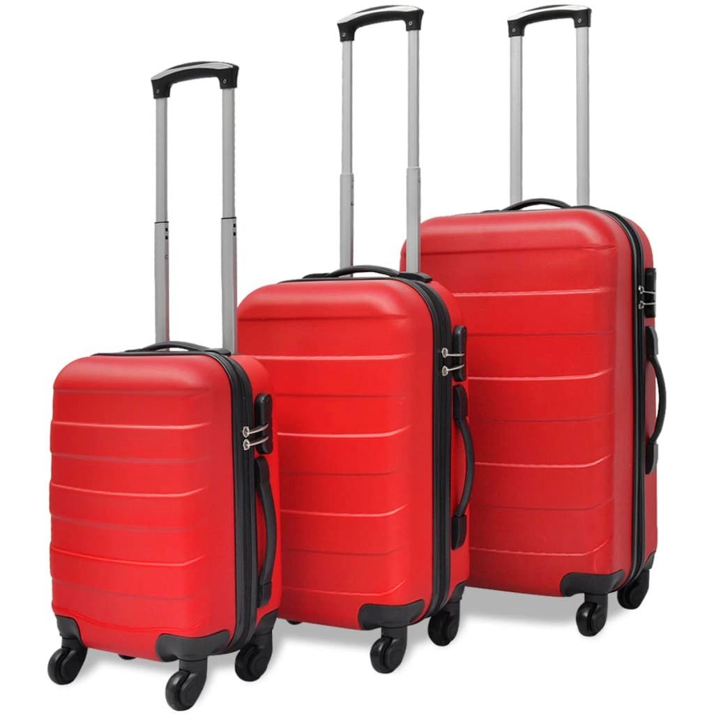 Hartschalen-Trolley 3-tlg. Hartschalenkoffer-Set Rot 45,5/55/66 cm