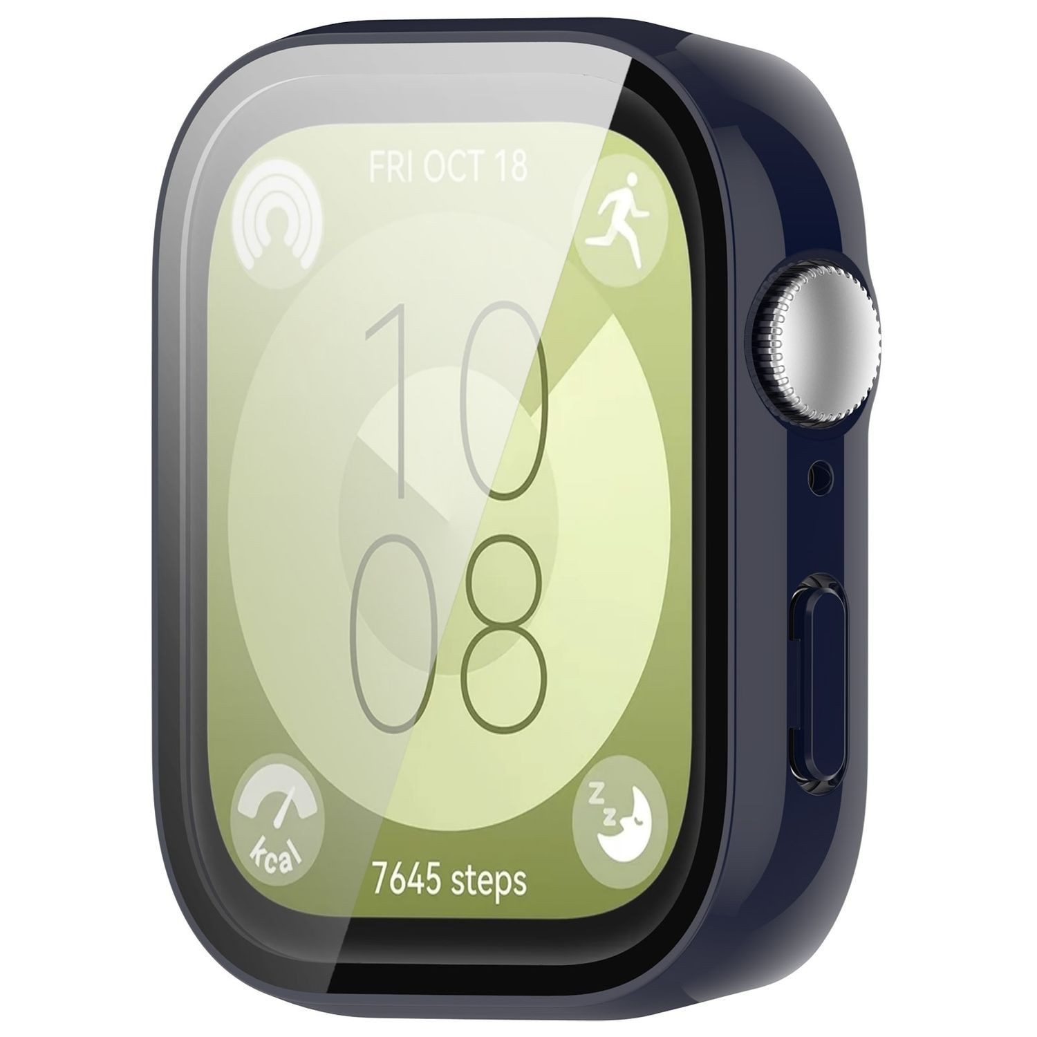 Wigento Smartwatch-Hülle Für Huawei Watch Fit 3 PC Smart Watch Hülle + H9 Schutz Hart Glas Blau