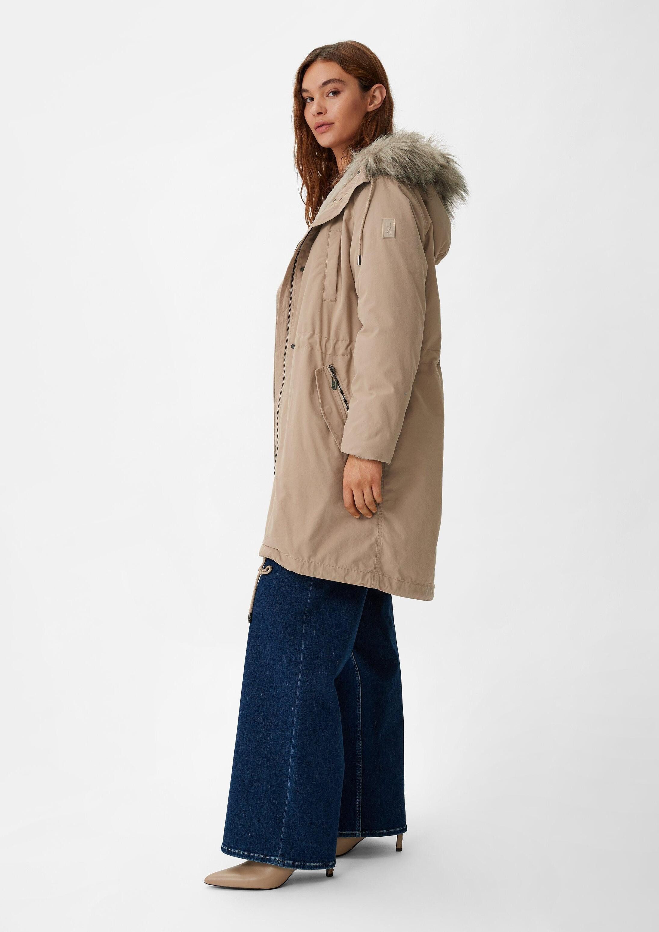 comma Winterjacke Outdoor-Mantel Parka mit abnehmbarem Kunstfell