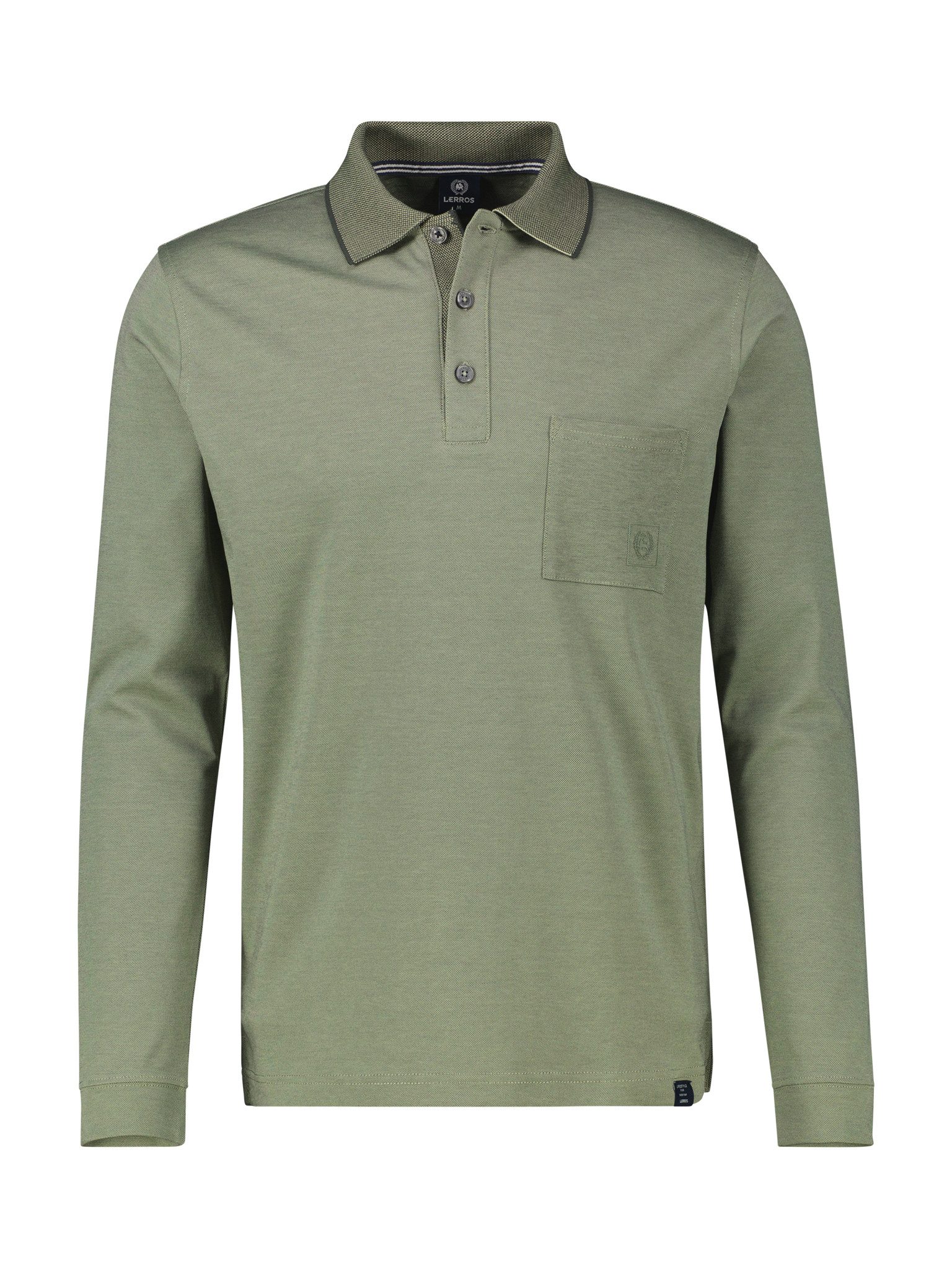 LERROS Langarm-Poloshirt mit Logo-Stickerei