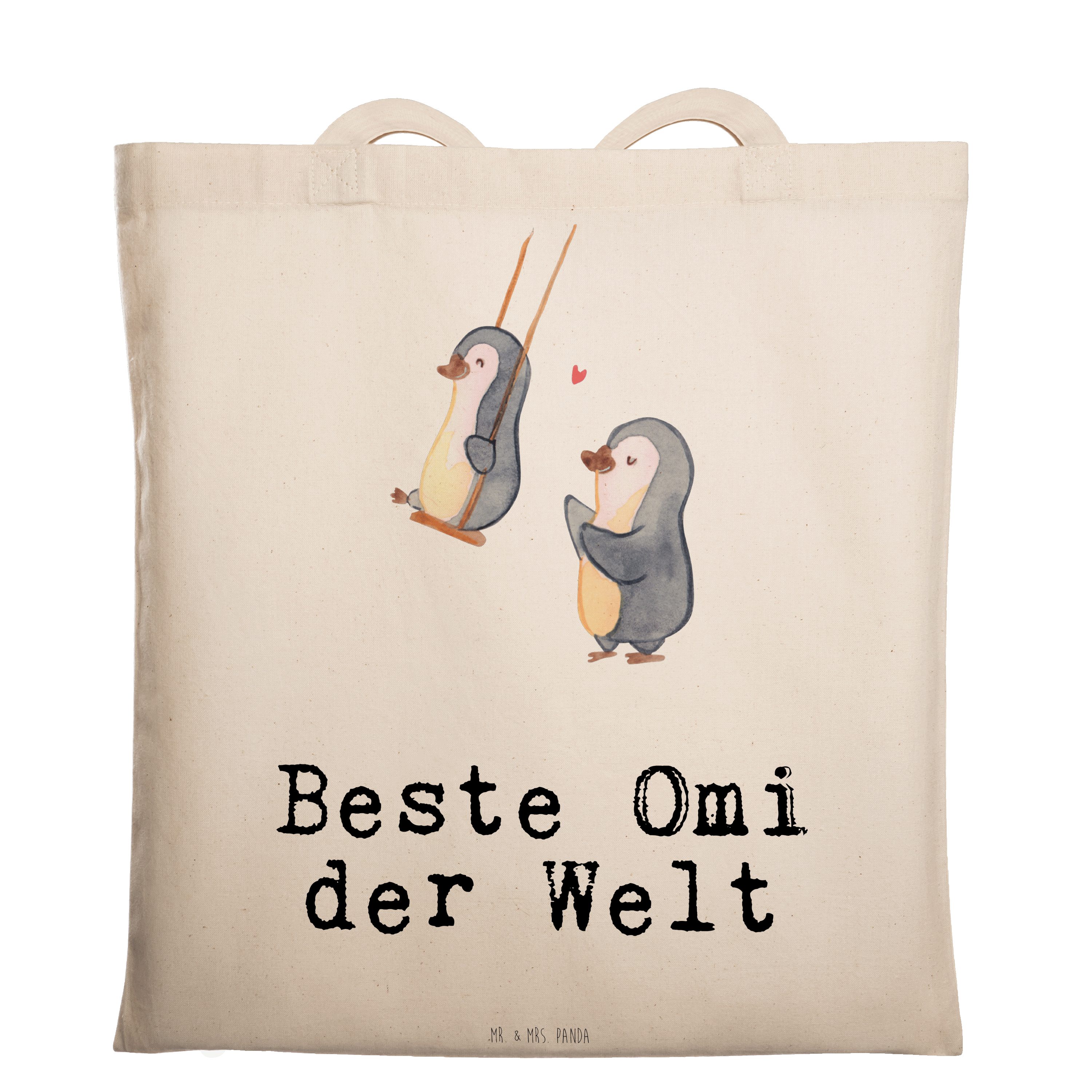 - Pinguin Mr. Omi - machen, Transparent Mrs. S Welt & Tragetasche (1-tlg) Beste der Geschenk, Freude Panda