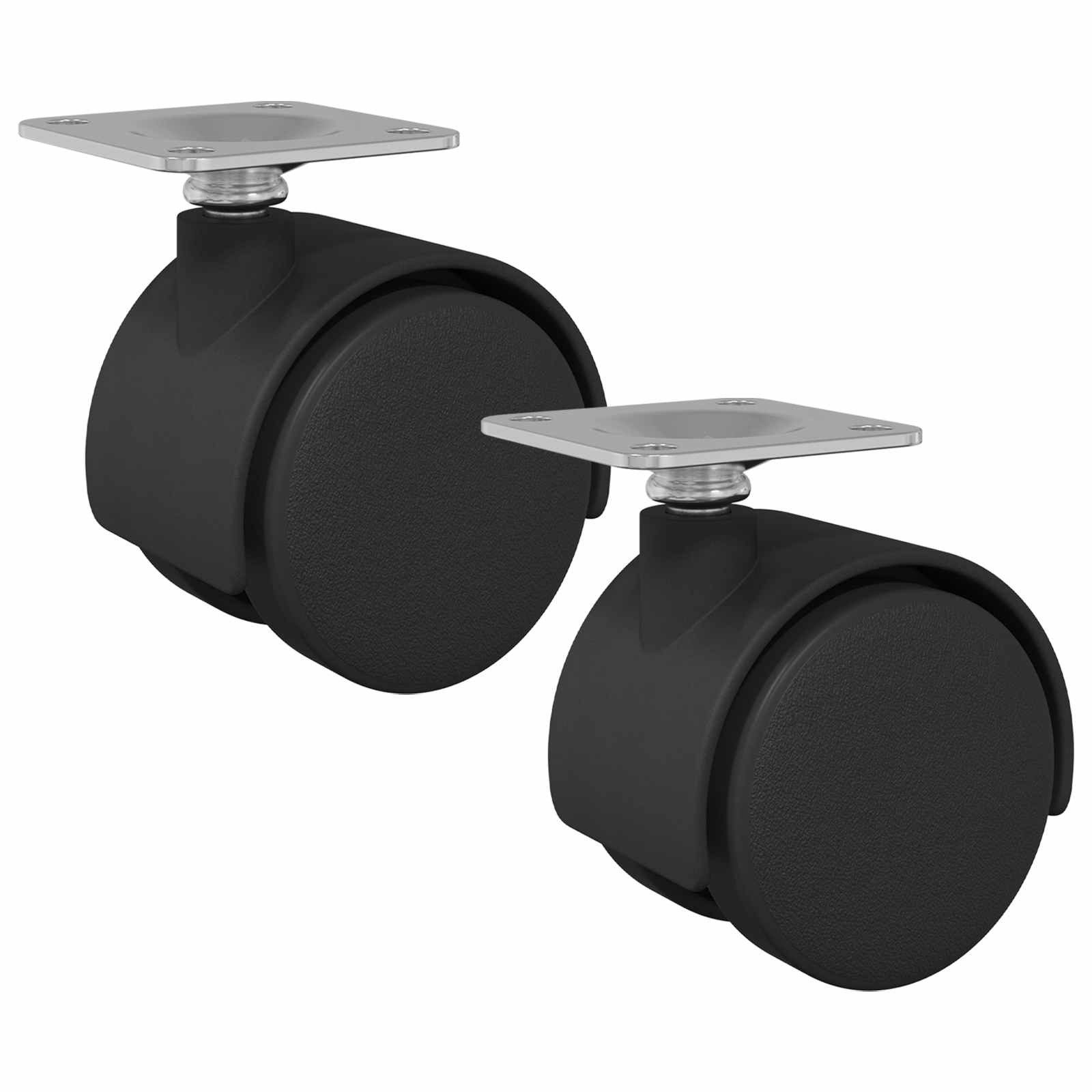 vidaXL Stuhlrolle Drehrolle 2 Stk. Schwarz 39,5 x 39,5 x 37,8 mm Eisen und PP, (2-St)