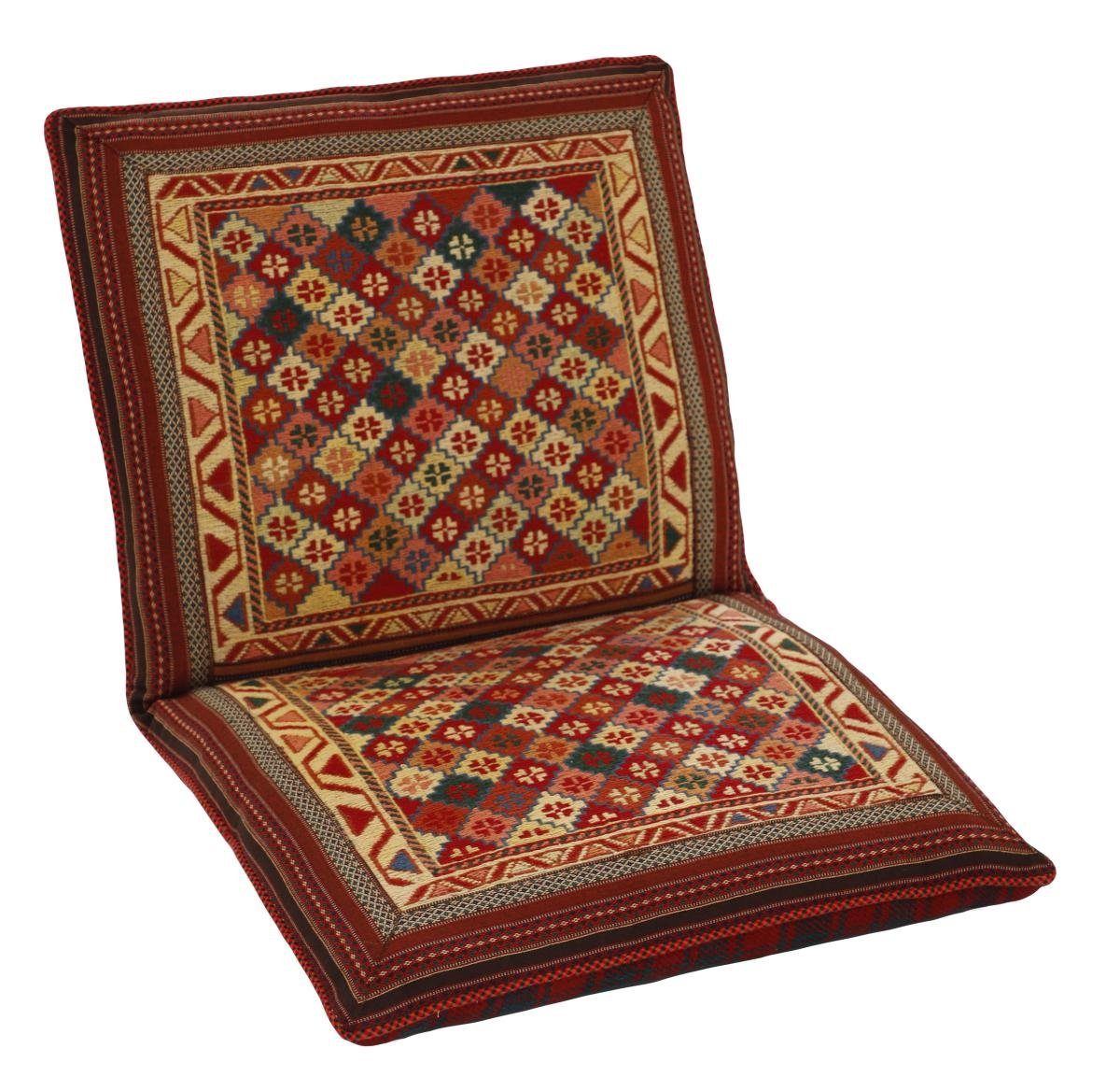 Orientteppich rechteckig, Trading, mm 61x111 Handgeknüpfter Cushion Perserteppich, / 3 Höhe: Seat Orientteppich Nain