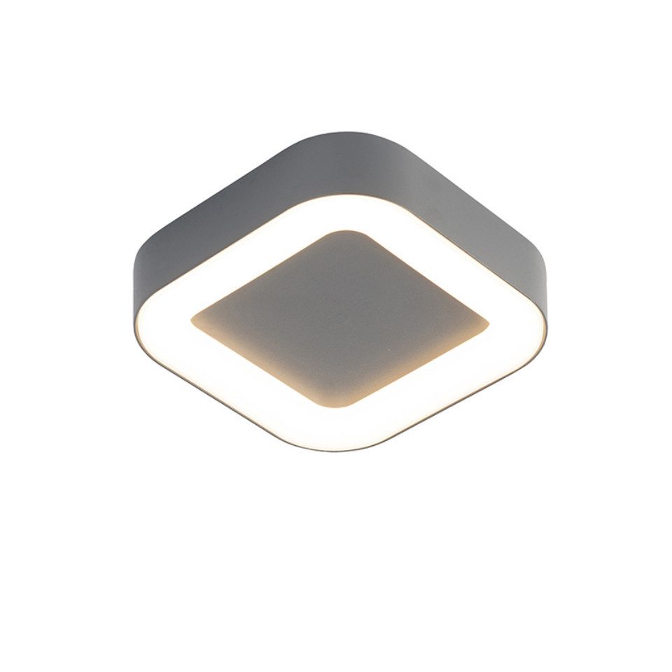 Qazqa Außen-Wandleuchte Ariel, LED fest integriert, (nicht austauschbare) LED, Grau, Modern, Aluminium, 1-flammig