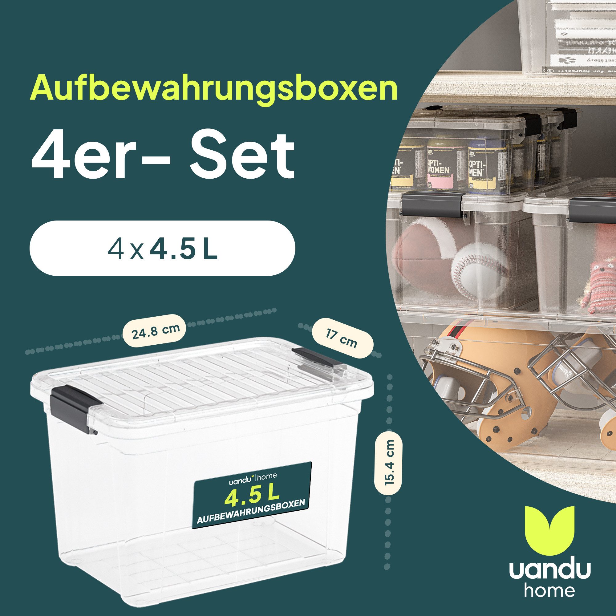 uandu home Aufbewahrungsbox mit Deckel groß Set BPA Frei Kunststoff, Aufbew günstig online kaufen