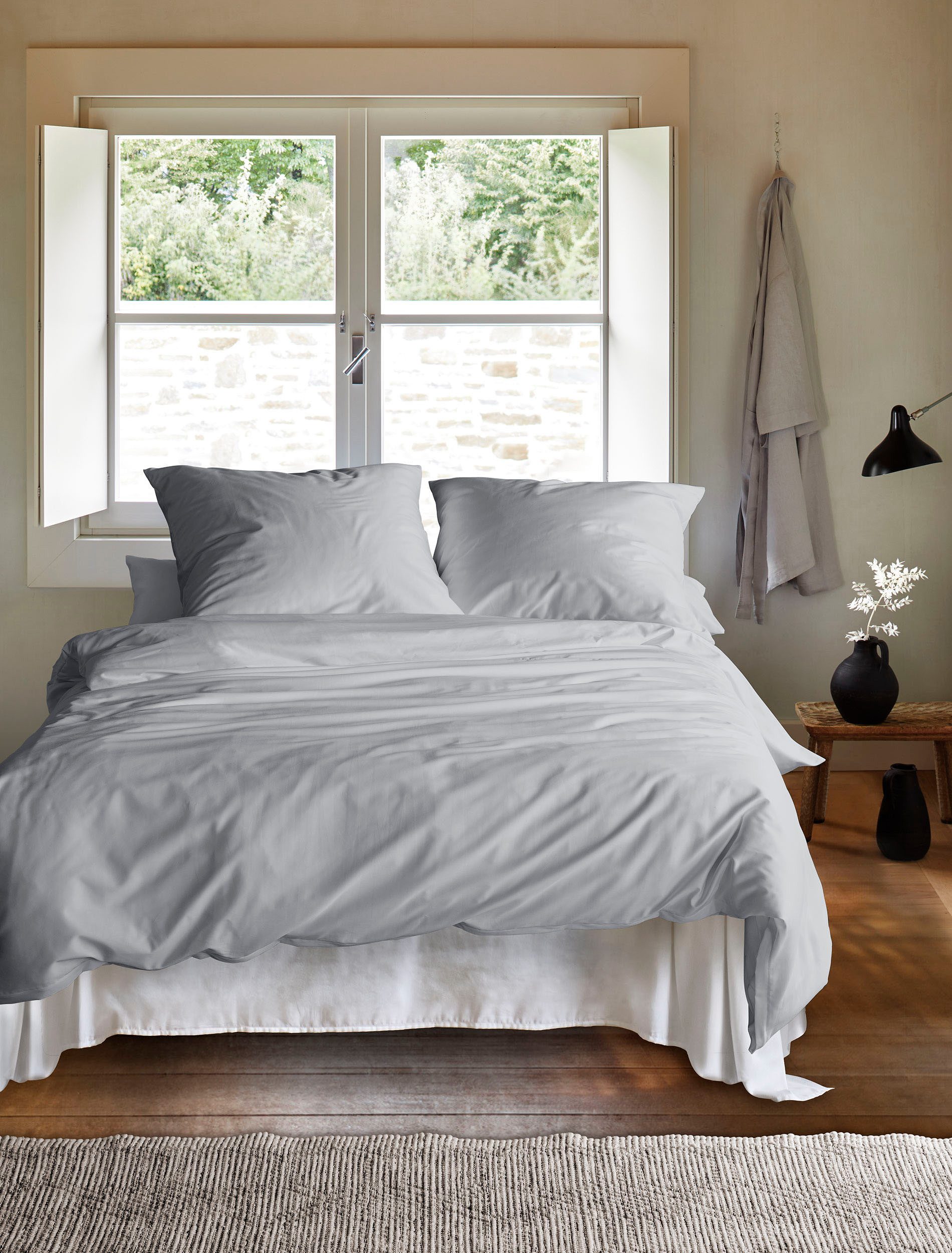 Irisette Bettwäsche Premium Satin Bettwäsche Paris, Mako-Satin, 3 teilig, hochwertige Uni Premium Bettwäsche mit Reißverschluss, 100% Baumwolle