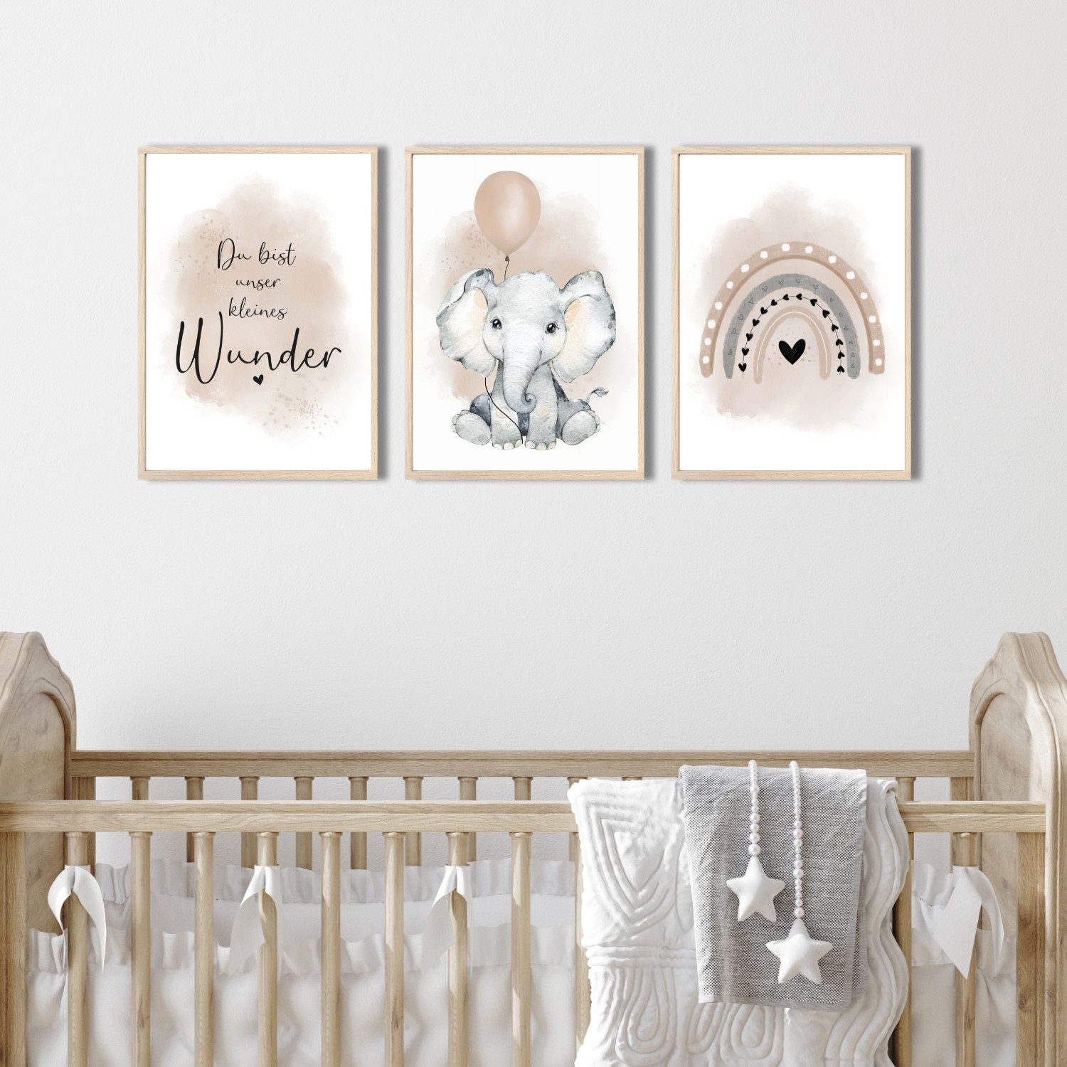 MeinBaby123® Poster Bilder Kinderzimmer, Poster Kinderzimmer Deko, Babyzimmer Deko, Spruch Wandbilder, Boho, Tiere – Bild 3 von 5