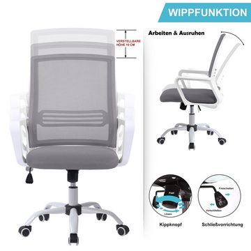 Merax Drehstuhl Hormes, Mesh Netz Stuhl Schreibtischstuhl Bürostuhl ergonomisch, mit Wippfunktion