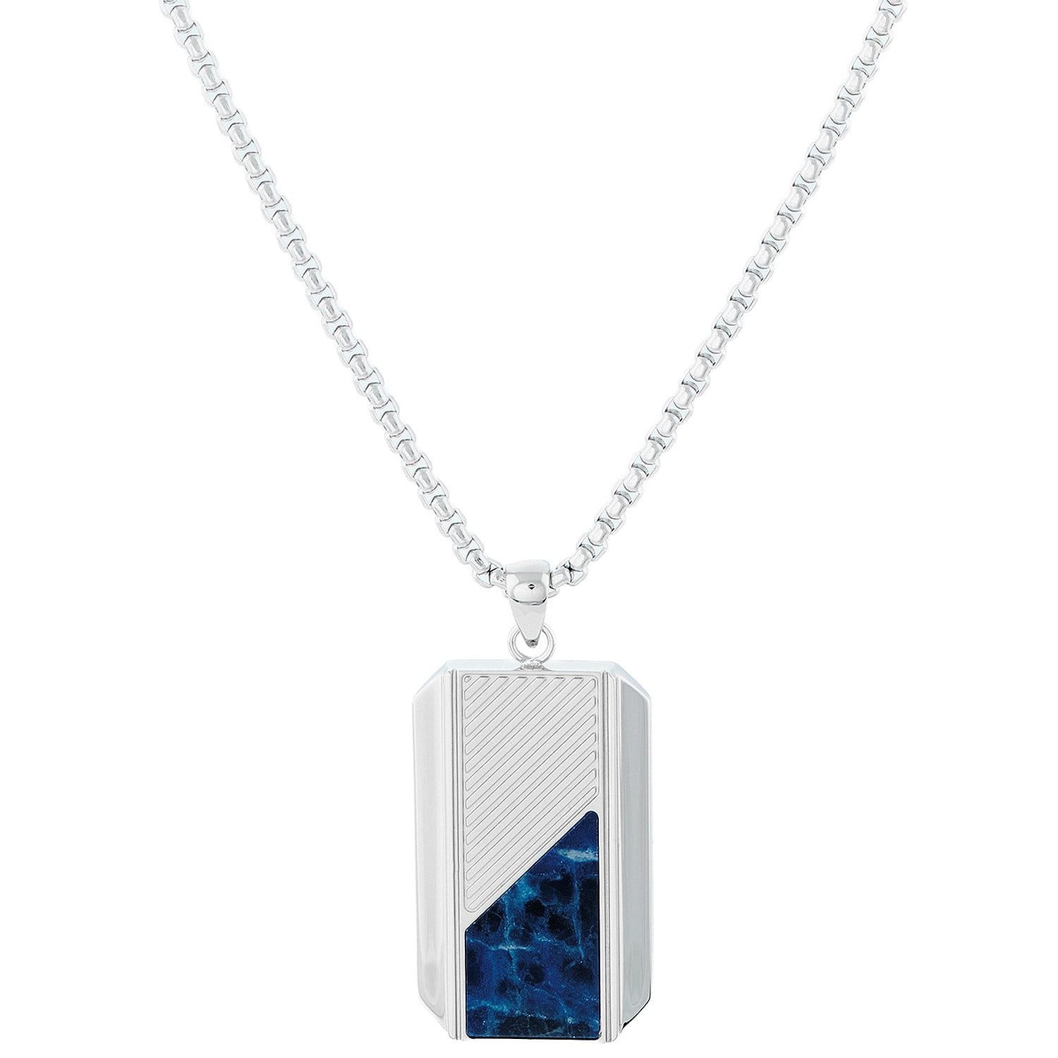 Holzkern Kette mit Anhänger Herren-Edelstahl Ionic Sodalith/Silberfarben günstig online kaufen