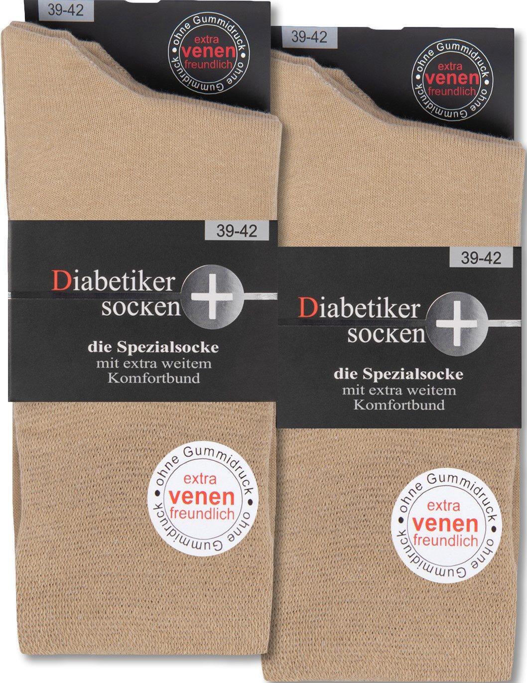 sockenkauf24 Diabetikersocken 6 Paar Damen & Herren Socken mit Komfortbund (Beige, 47-50) ohne Gummi & ohne Naht 97% Baumwolle - 26822 WP