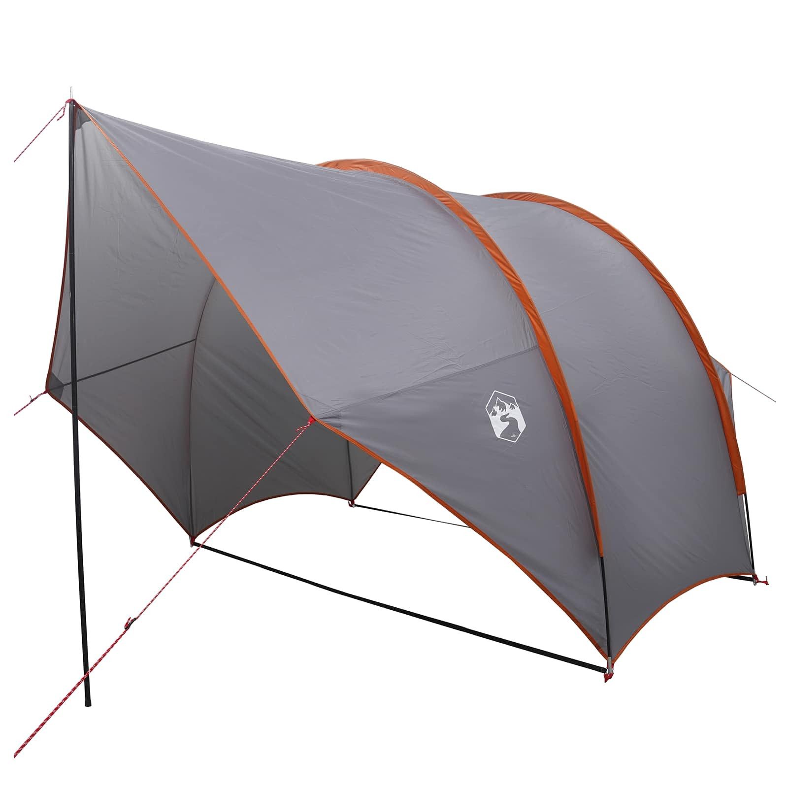 vidaXL Kuppelzelt Heck-Awnings wasserfest Grau und Orange 405 x 280 x 220 cm, (1 tlg)