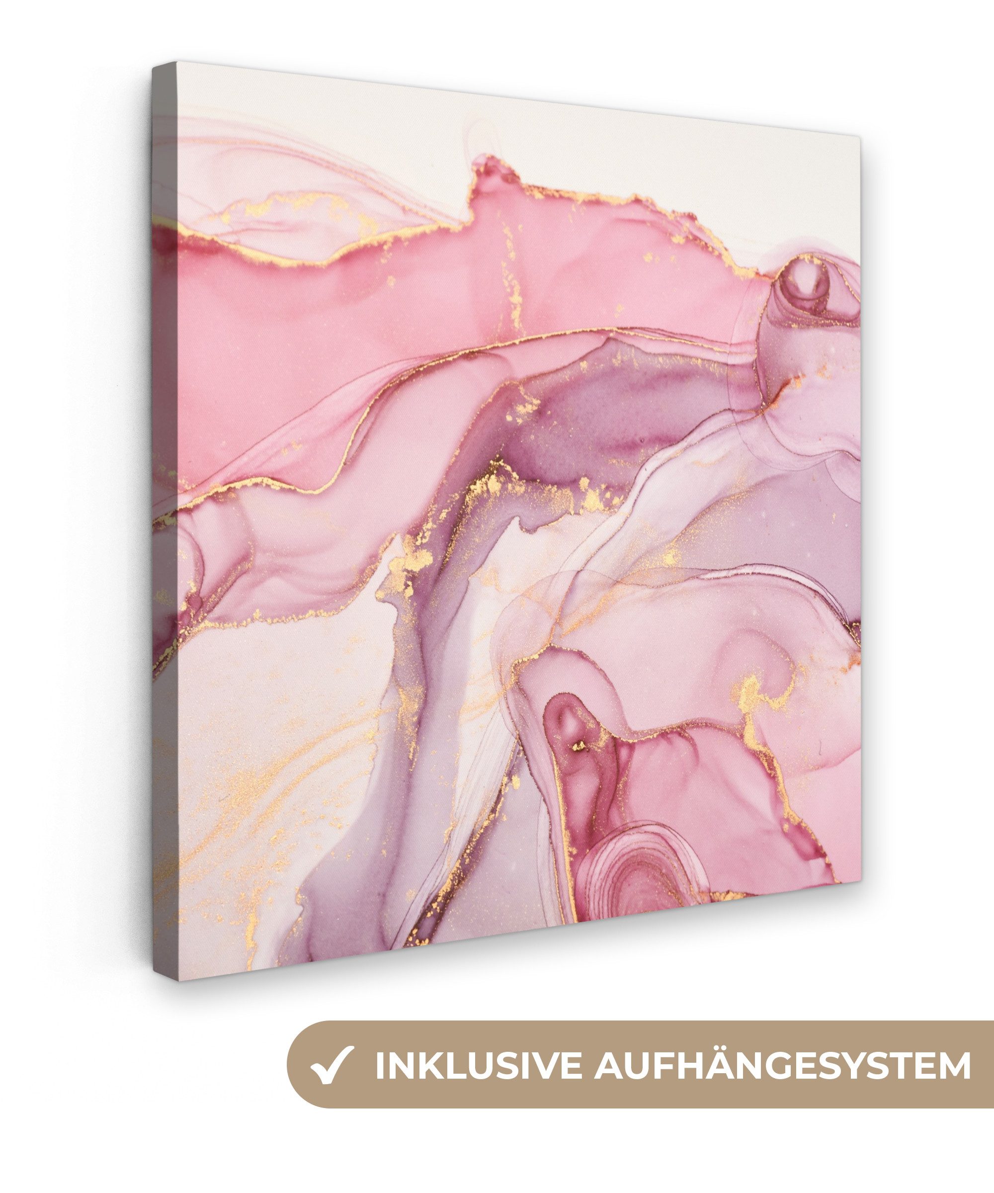 OneMillionCanvasses® Leinwandbild Gold - Marmor - Rosa, Fotodruck (1 St), W günstig online kaufen