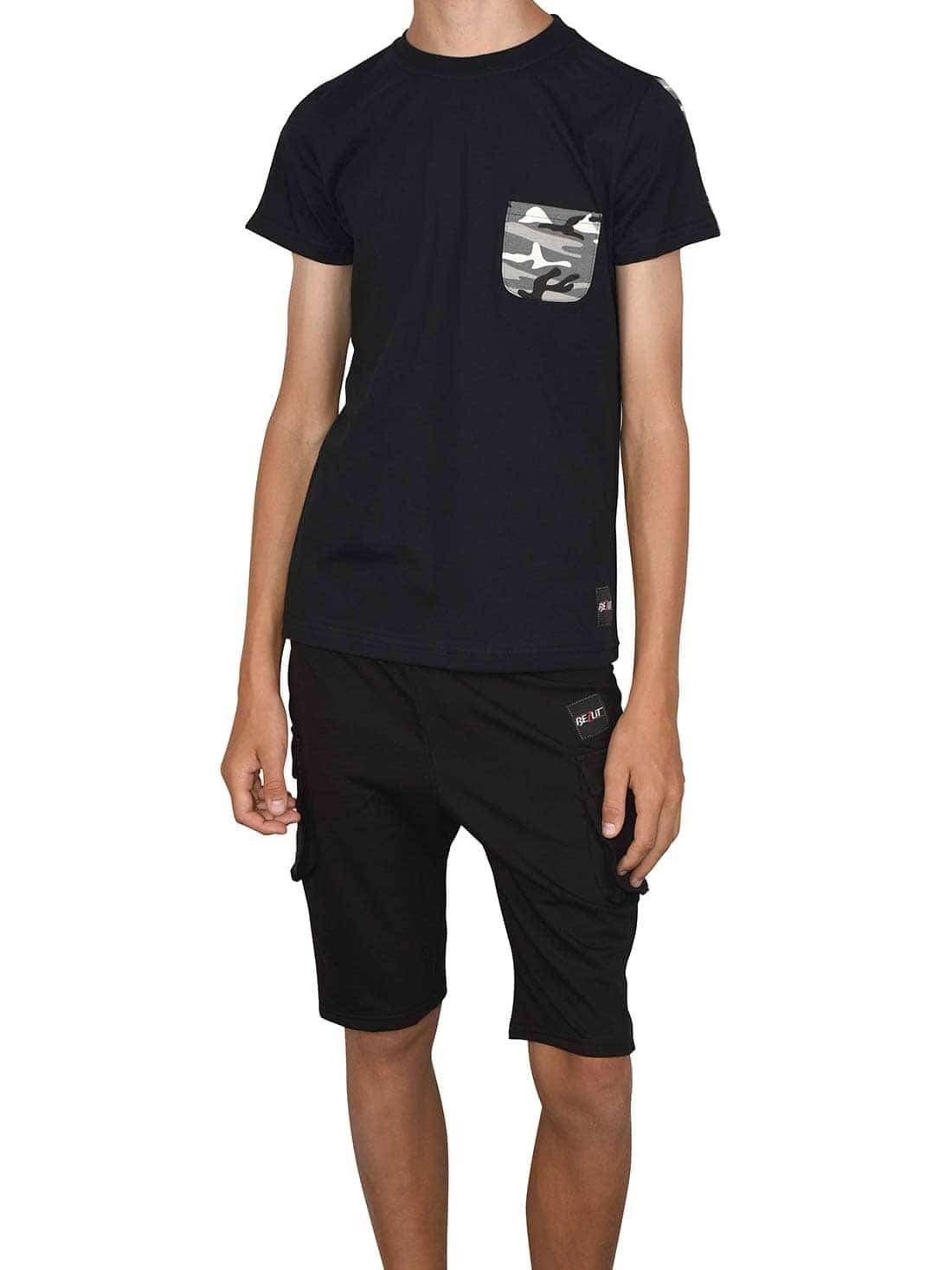 BEZLIT T-Shirt & Shorts Jungen Sommer Set T-Shirt und Cargo Shorts (1-tlg) casual Schwarz