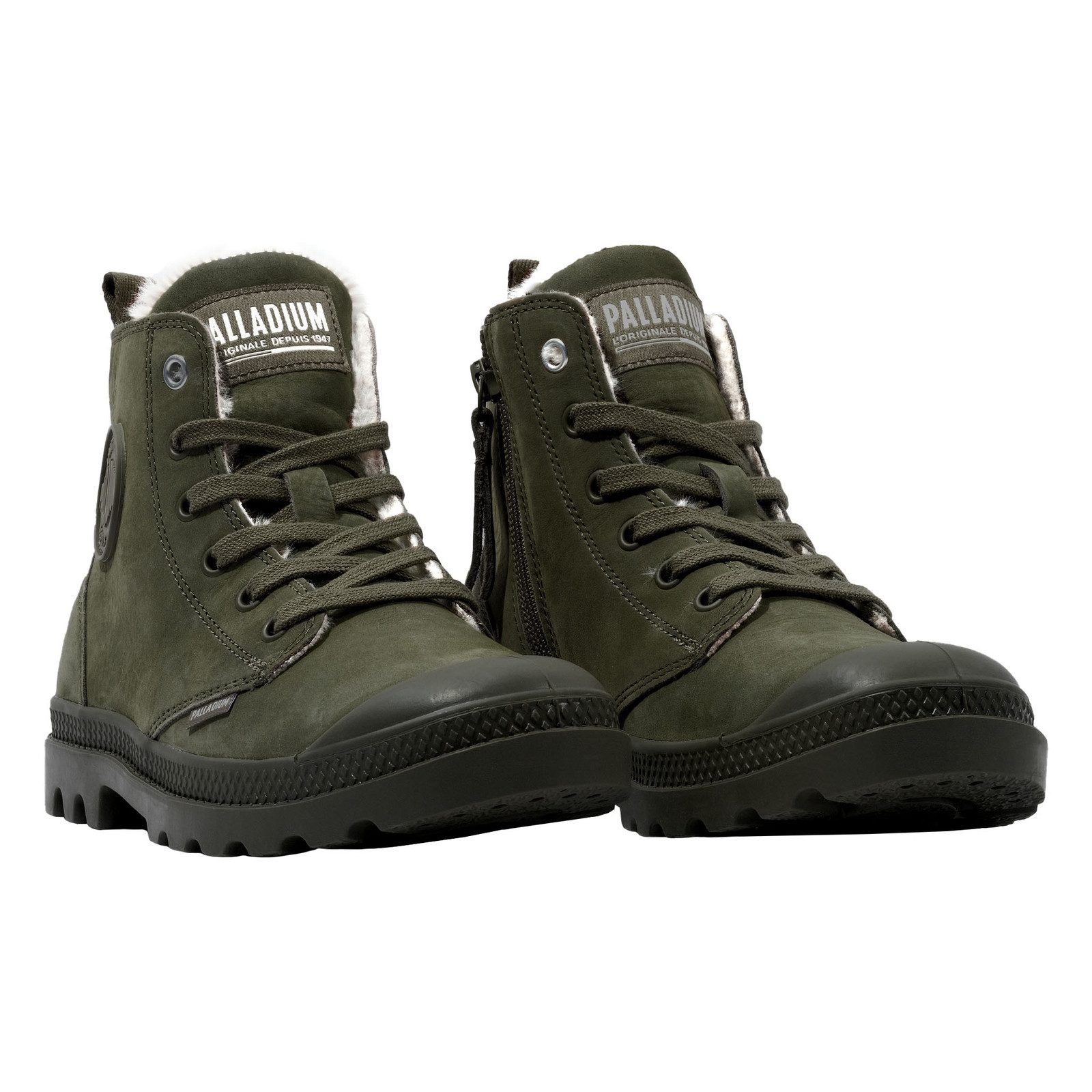 Palladium Pampa Hi Zip WL Stiefelette mit Reißverschluss und Markenpatch an günstig online kaufen