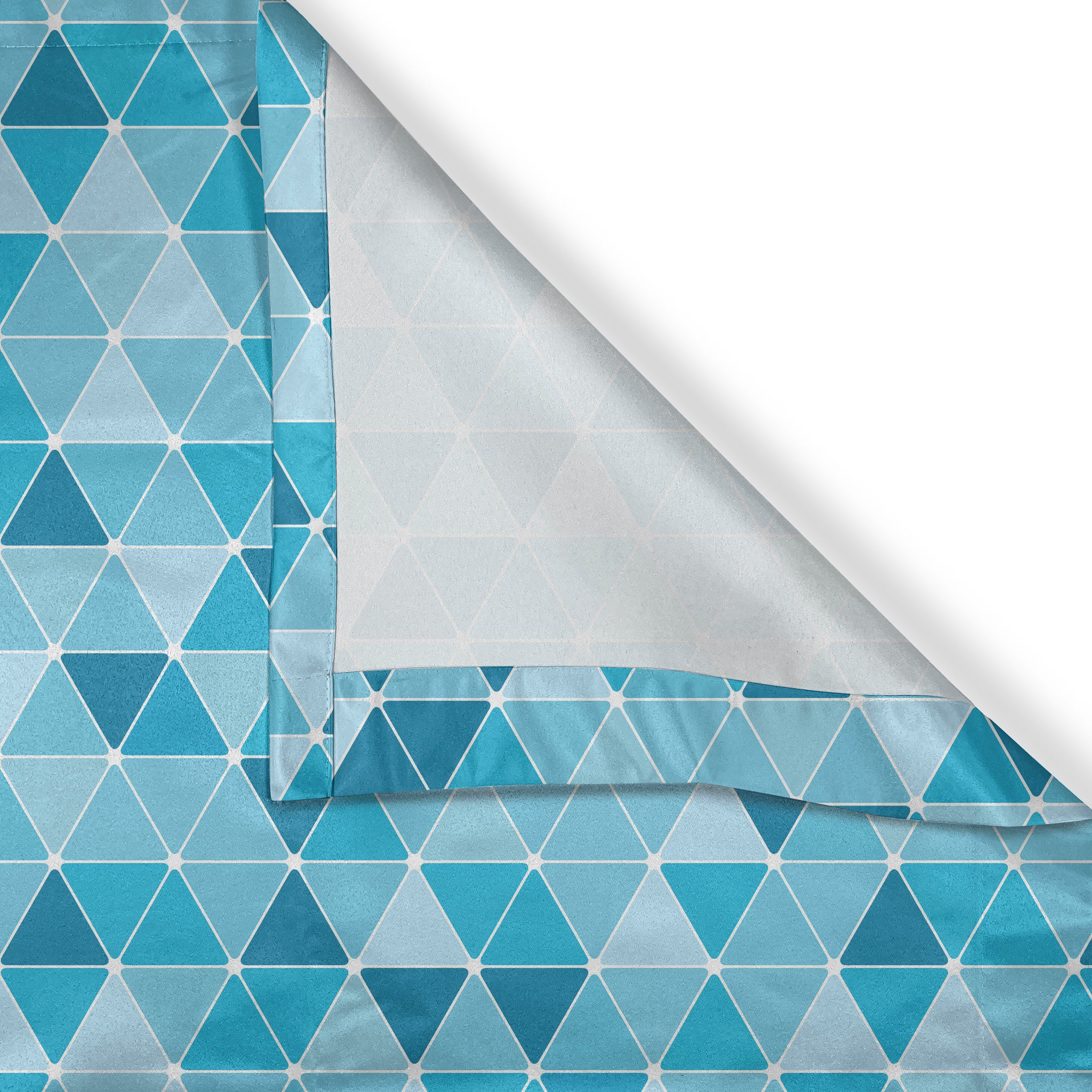 Mosaik Wohnzimmer, Geometrische 2-Panel-Fenstervorhänge für Triangles Blau Abakuhaus, Schlafzimmer Dekorative Gardine