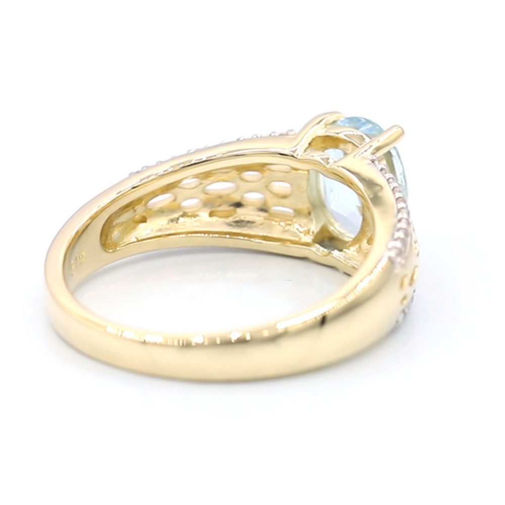 Cavill Goldring Cavill Ring 9 Karat Gelbgold mit 0,89 ct Aquamarin & Zirkon (1-tlg)